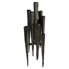 Tall Brutalist Metal Sculpture