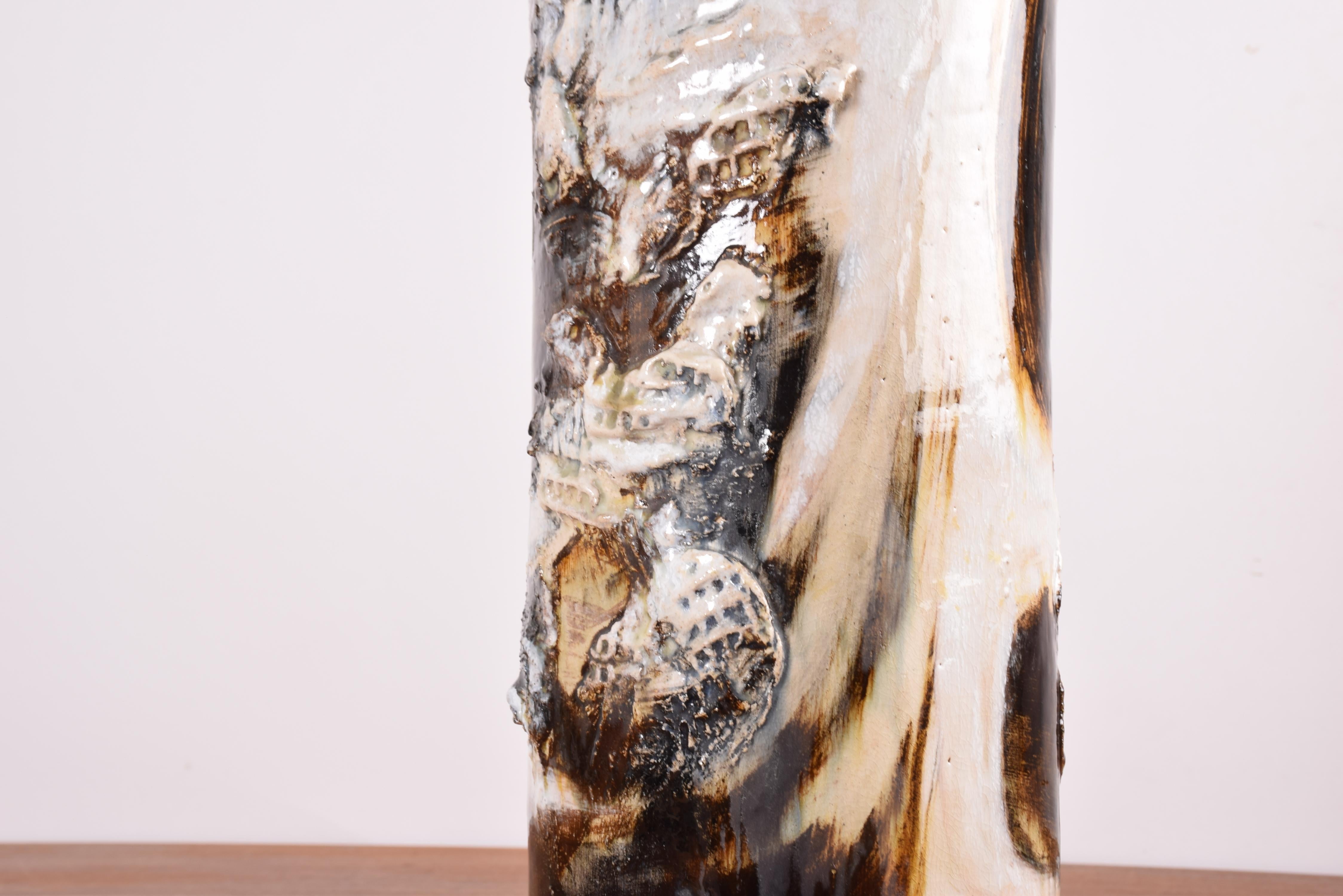 Tall Brutalist Sculptural Ceramic Table Lamp by Hagedorn-Olsen, Danish 1960s For Sale 10
