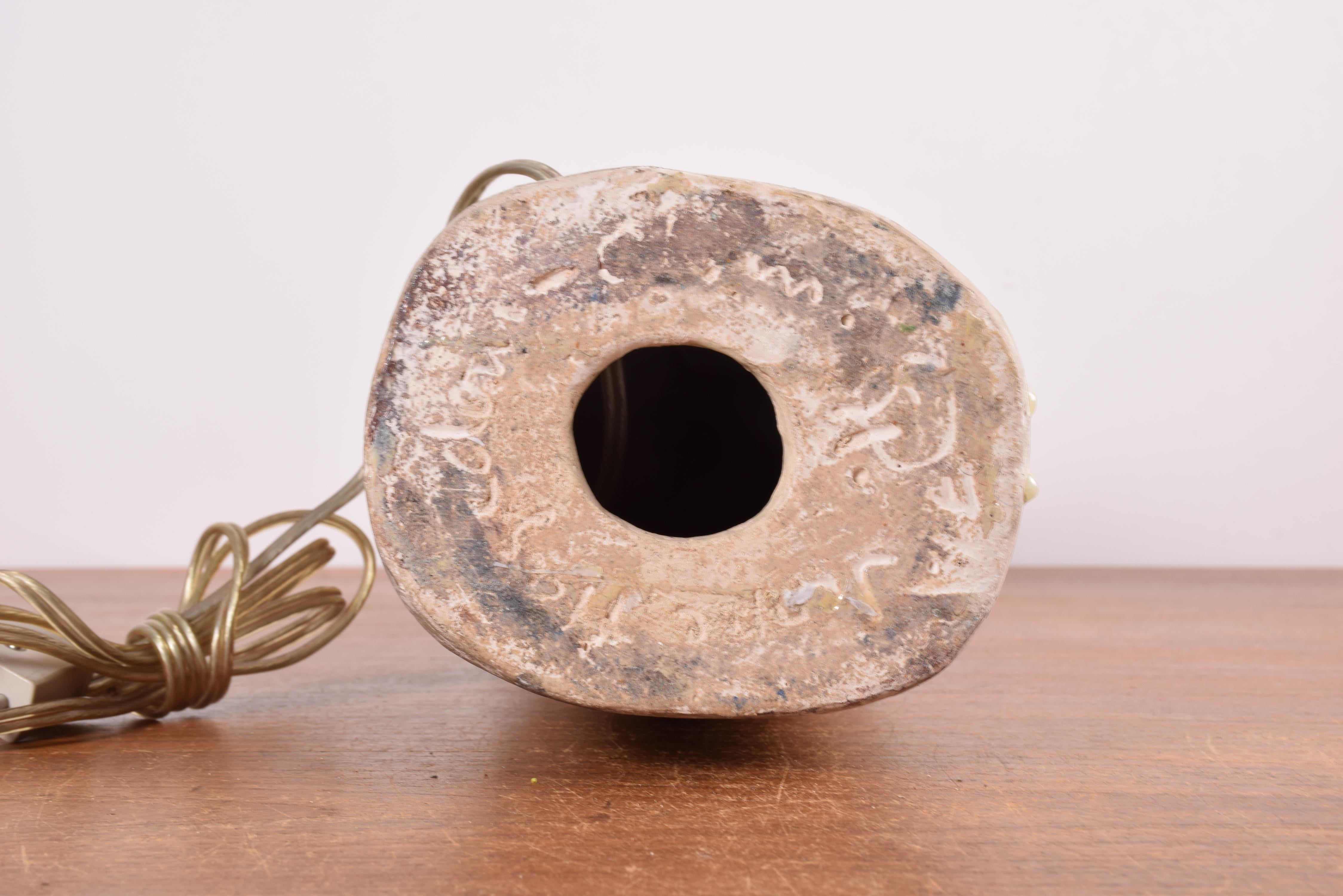 Tall Brutalist Sculptural Ceramic Table Lamp by Hagedorn-Olsen, Danish 1960s For Sale 11