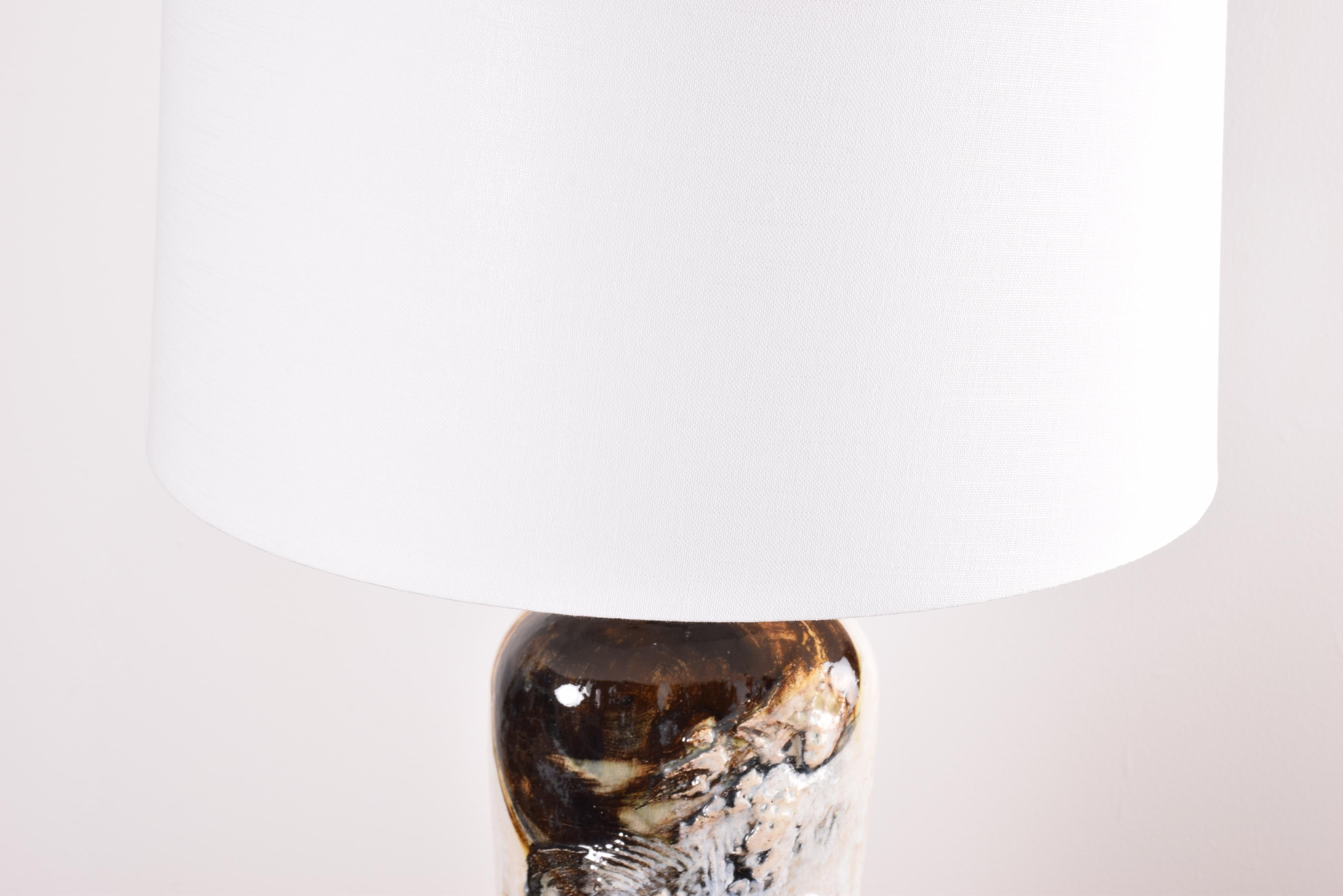 Tall Brutalist Sculptural Ceramic Table Lamp by Hagedorn-Olsen, Danish 1960s For Sale 12