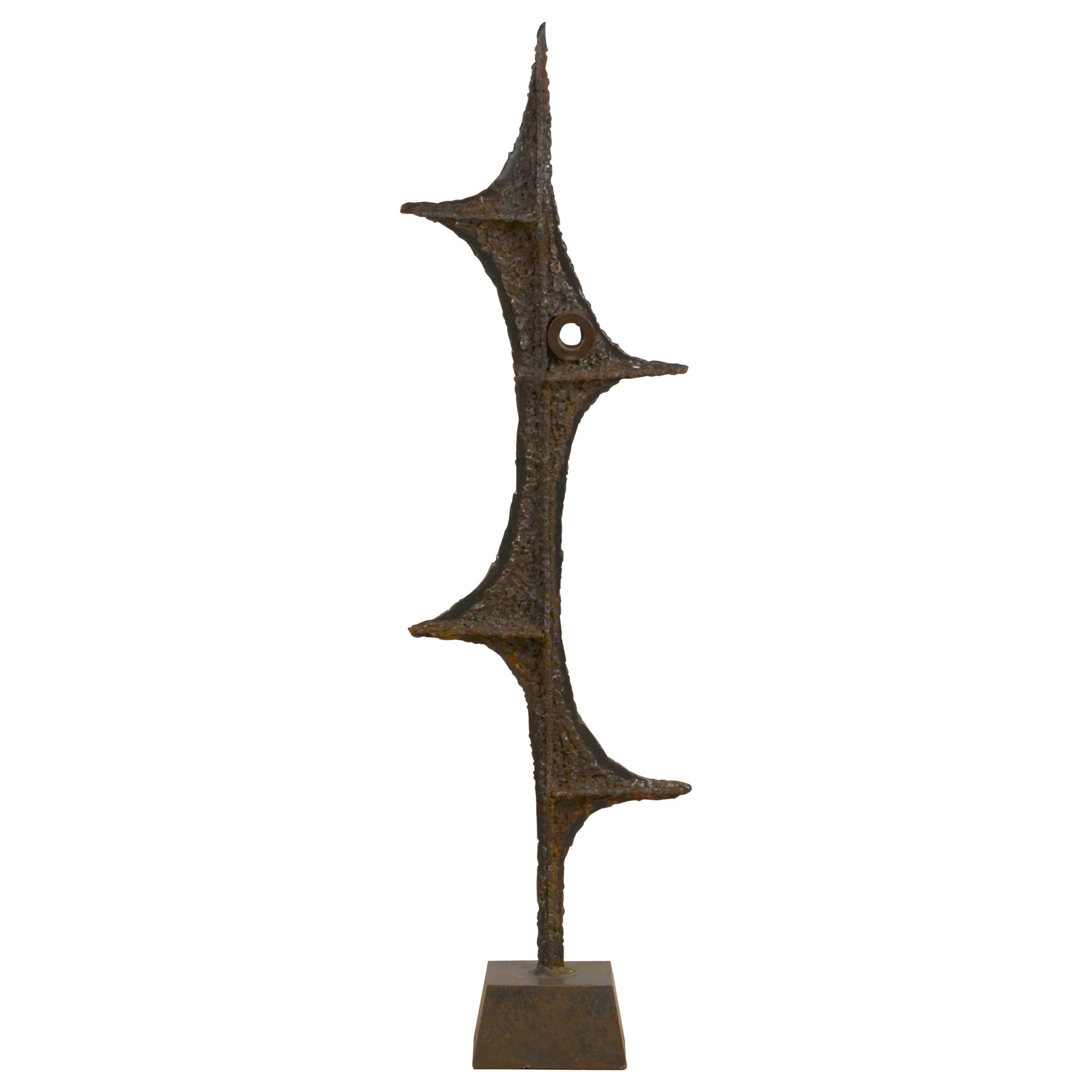 Tall Brutalist Studio Sculpture by John De La Rosa For Sale