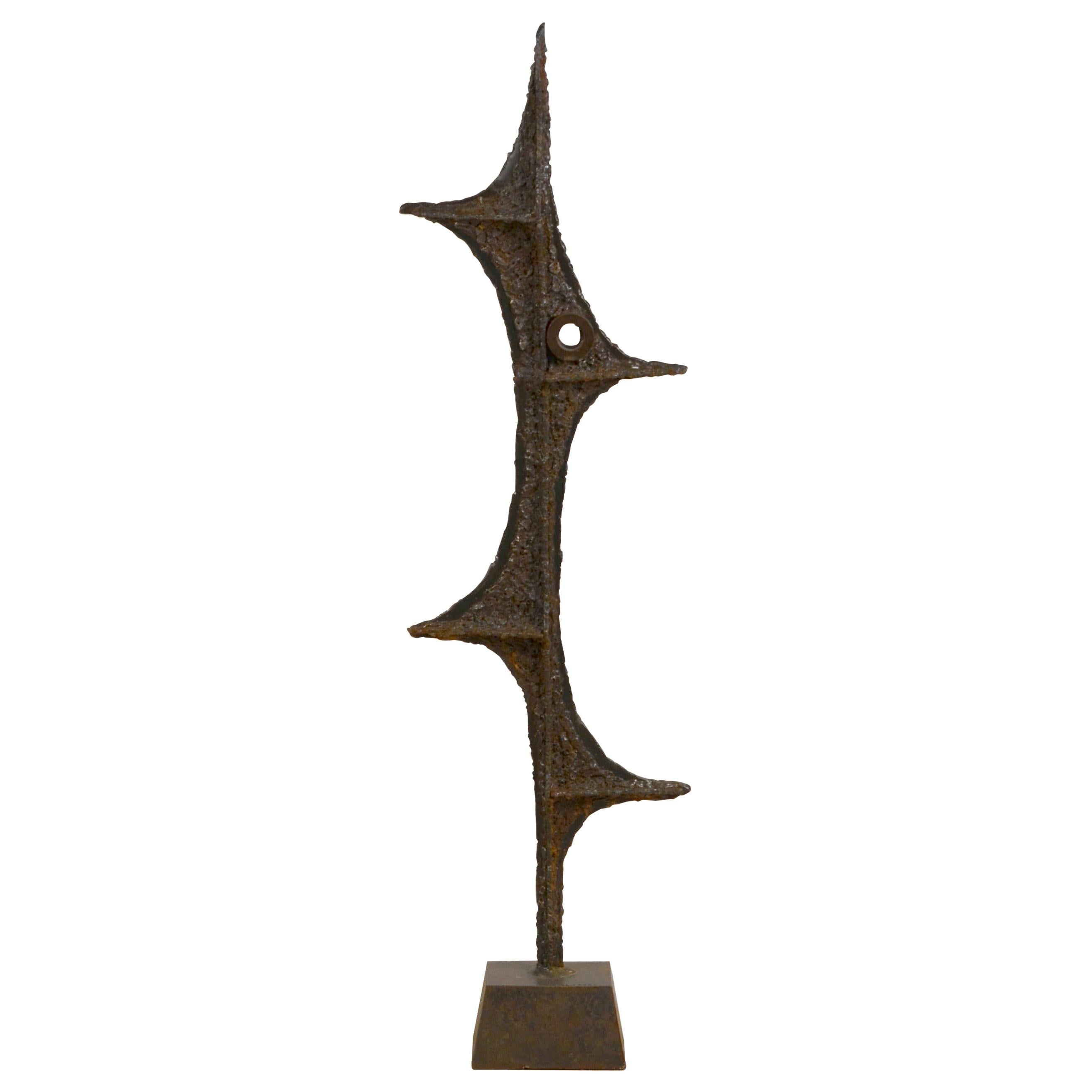 Tall Brutalist Studio Sculpture by John De La Rosa For Sale