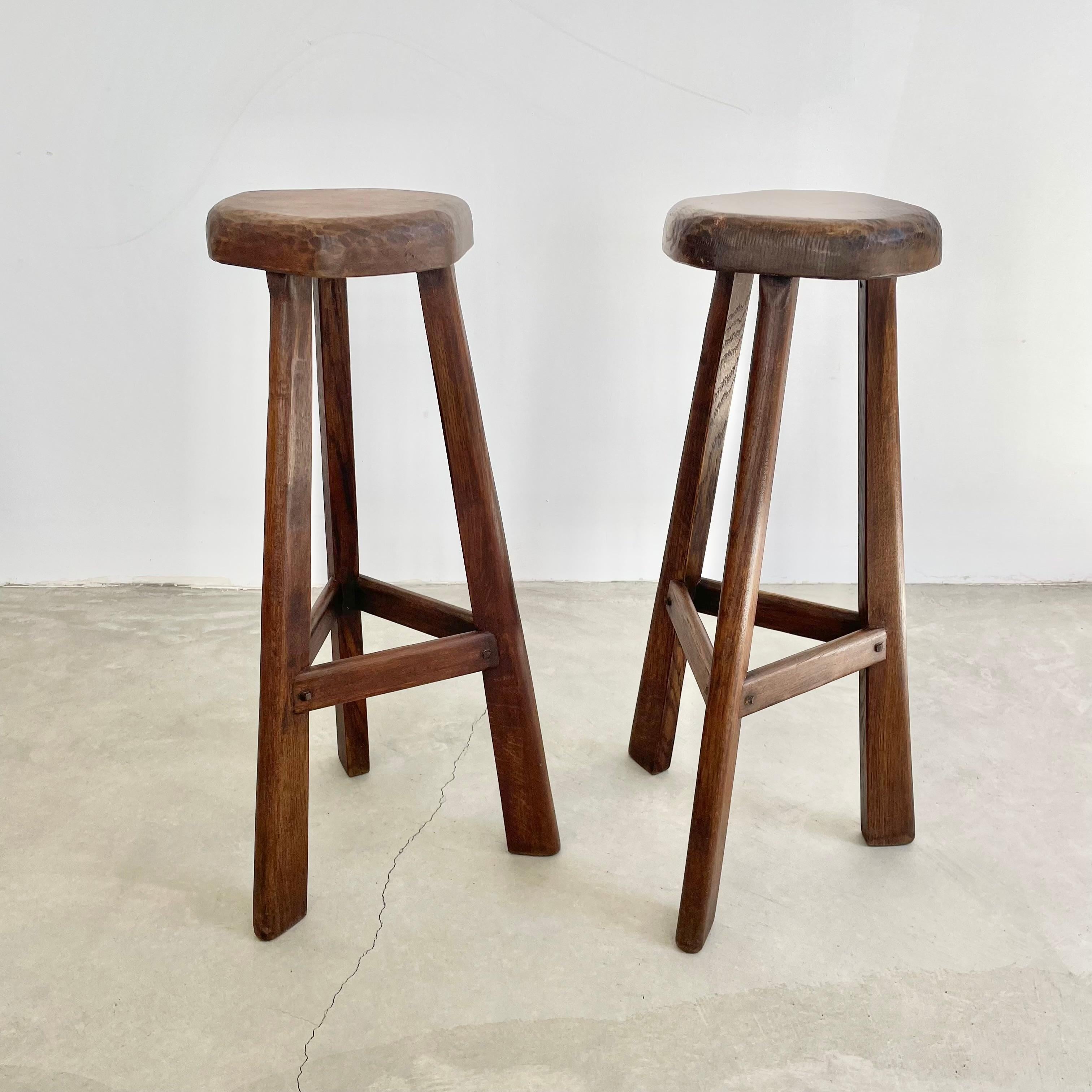 tall wooden stools