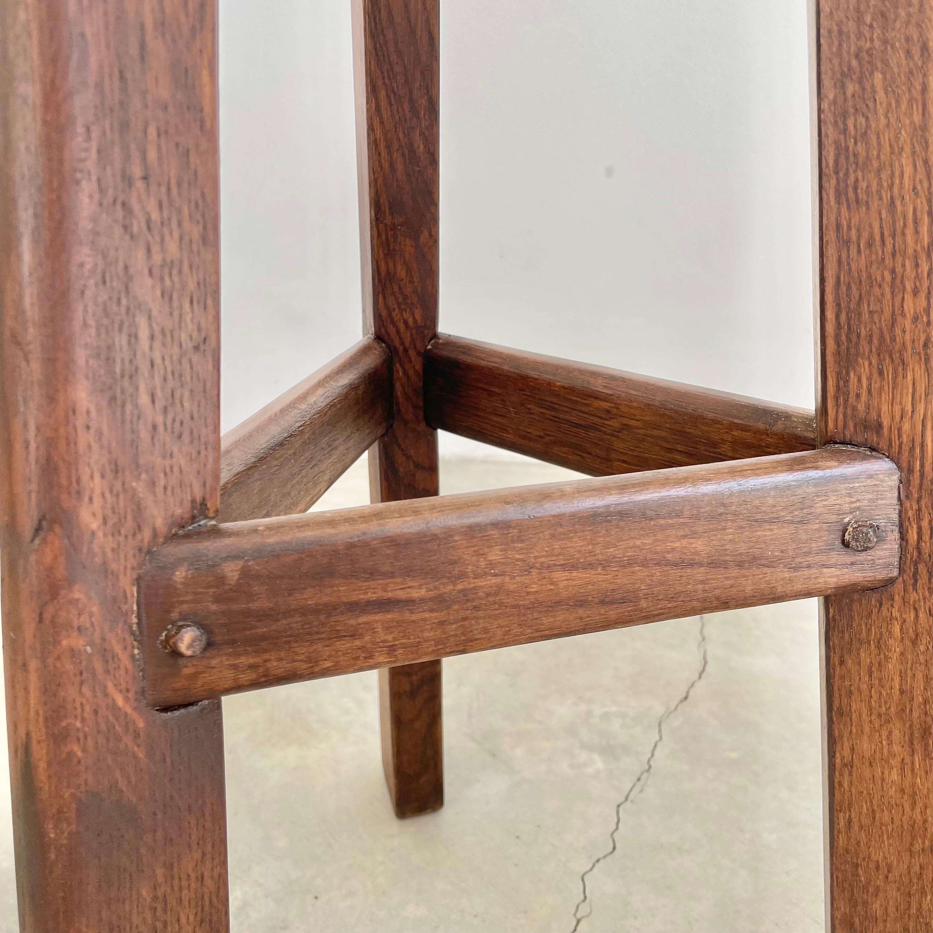 Pair of Tall Brutalist Wood Stools, 1960s France For Sale 2