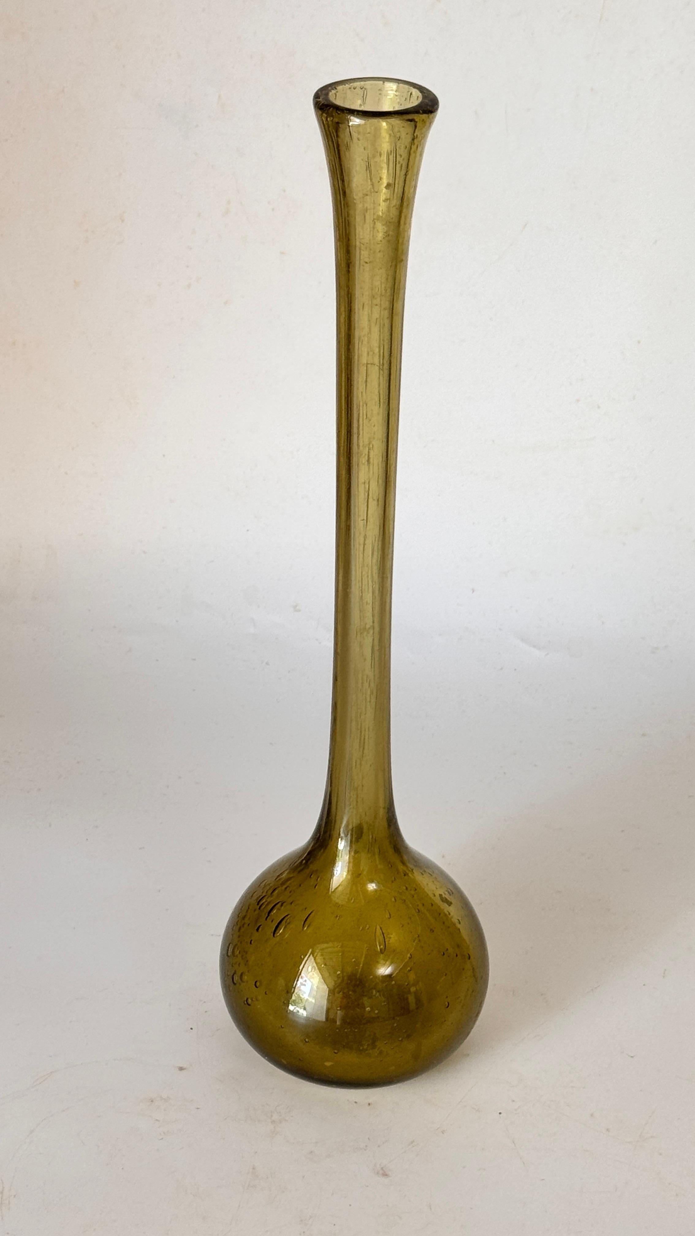 Jarrón Capullo Alto de Vidrio Burbuja - Biot, Francia - Años 60 Francés en venta