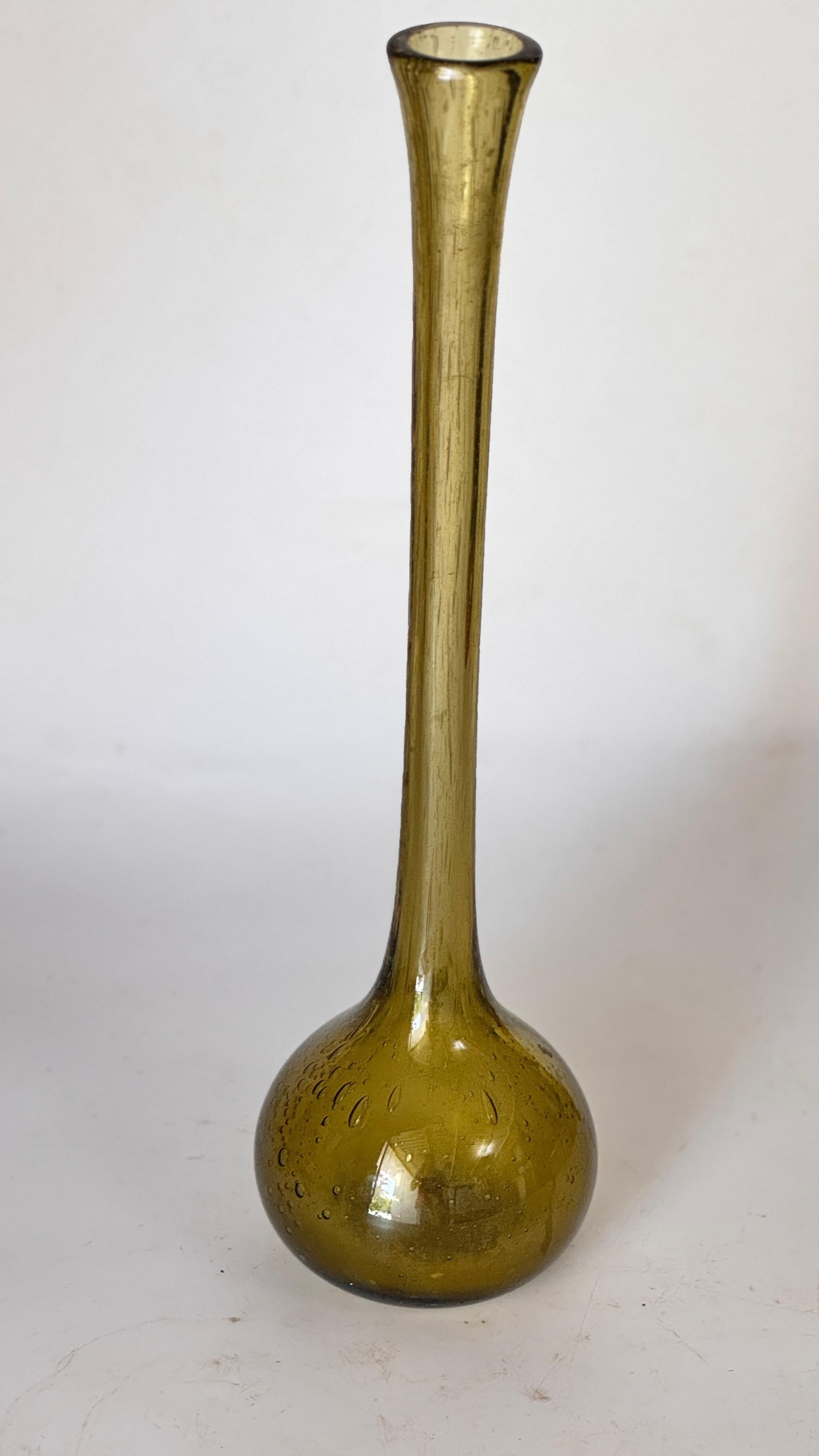Jarrón Capullo Alto de Vidrio Burbuja - Biot, Francia - Años 60 mediados del siglo XX en venta