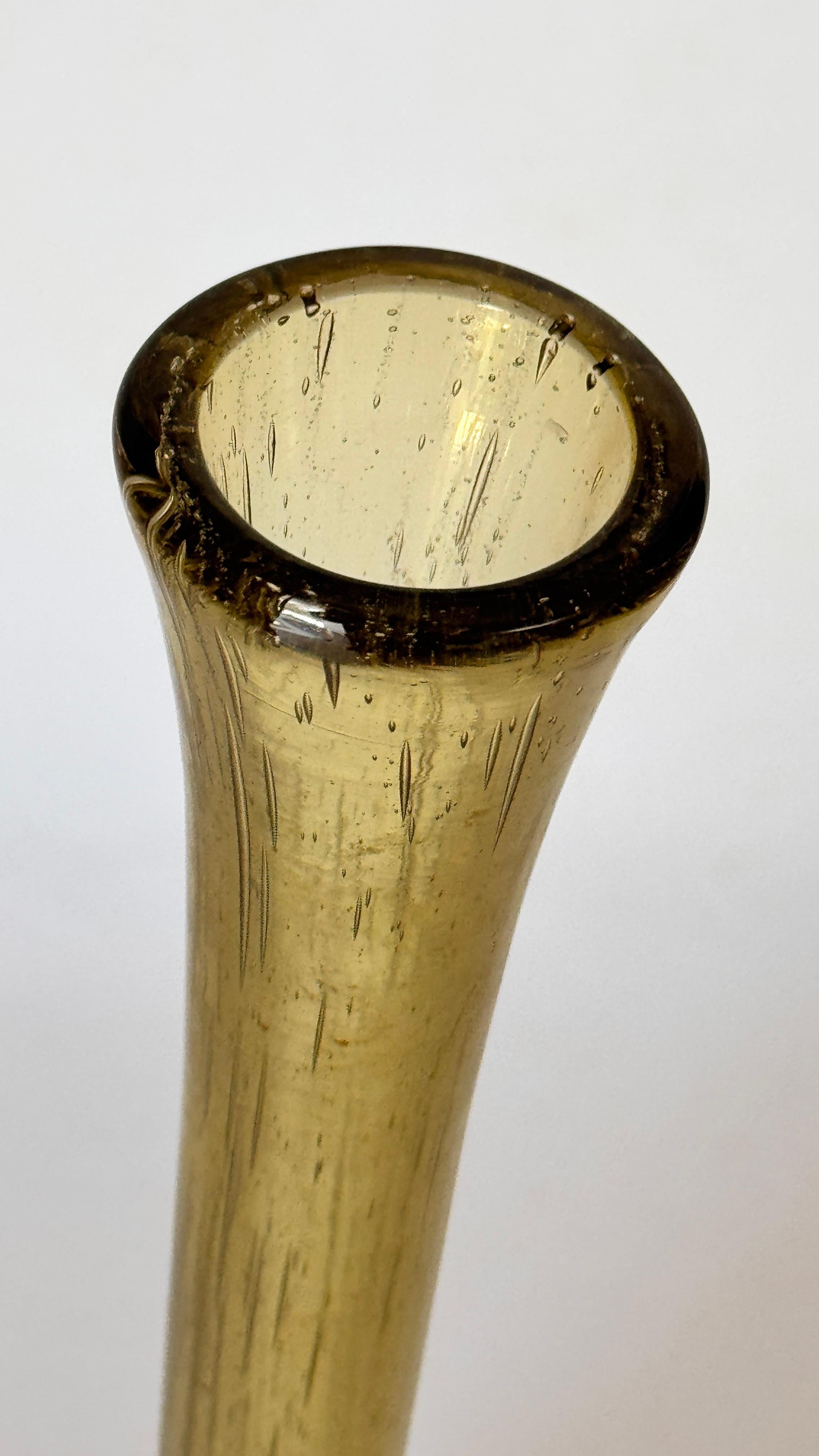 Jarrón Capullo Alto de Vidrio Burbuja - Biot, Francia - Años 60 Vidrio artístico en venta