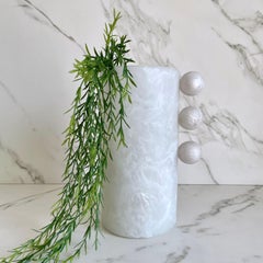 Tall Bubble Vase in White Textured Resin by Paola Valle
