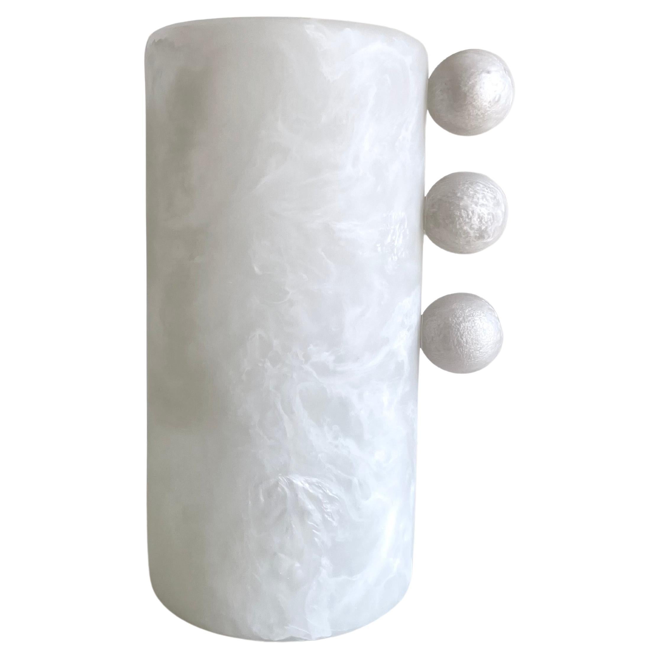 Tall Bubble Vase in White Textured Resin by Paola Valle For Sale