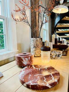 Grand vase de bureau en albâtre de Breccia