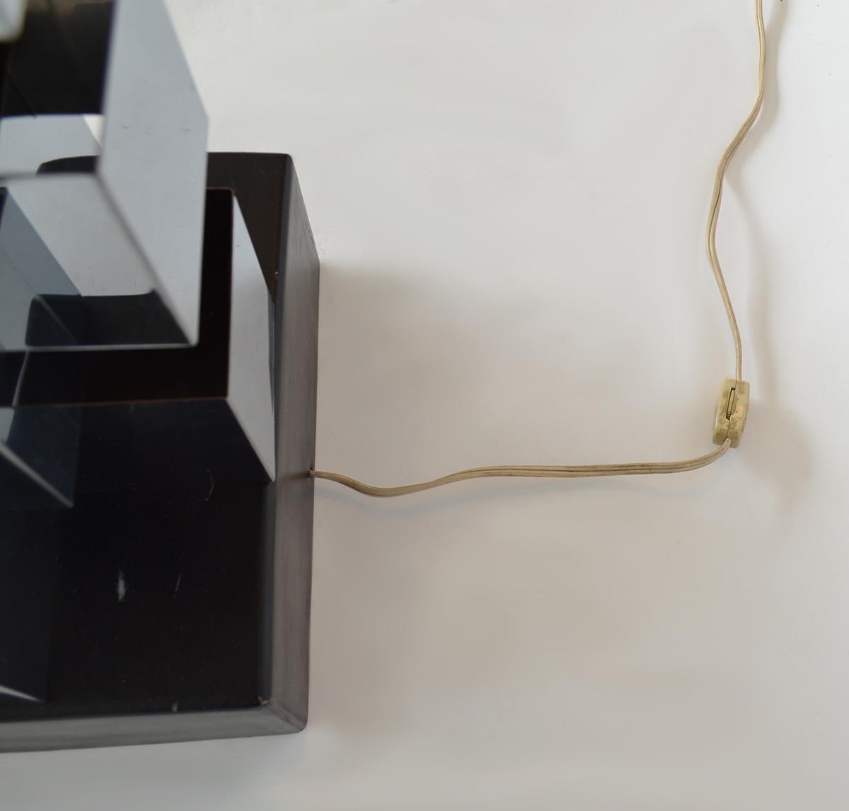 20th Century Tall C. Jeré Skyscraper Geometric Chrome Table Lamp for Artisan House, 1970's