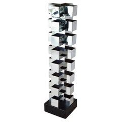 Grande lampe de table géométrique en chrome Skyscraper de C.C. Jeré pour Artisan House, années 1970