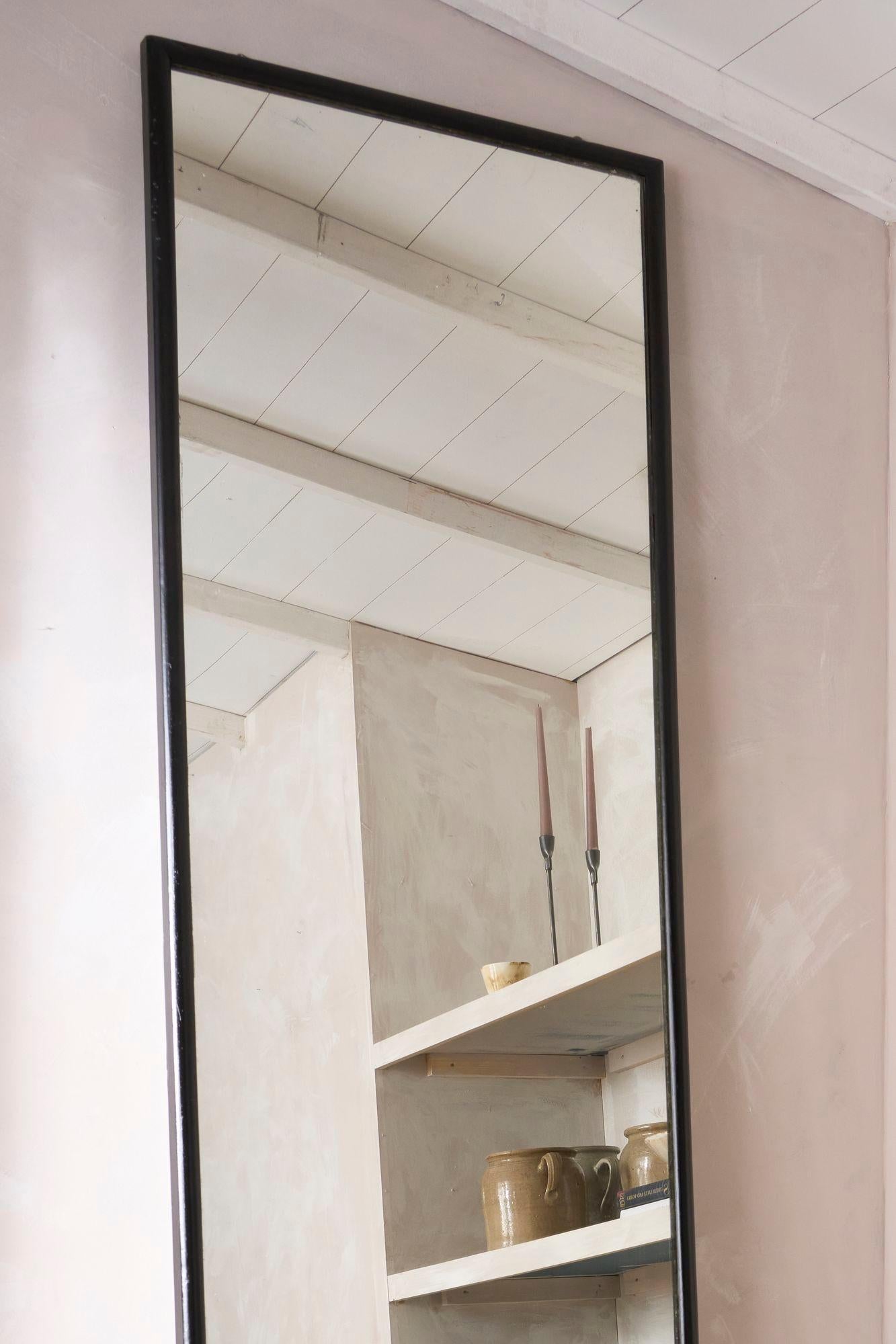Tall c.1920 Ebonised tailors mirror In Good Condition For Sale In Malton, GB