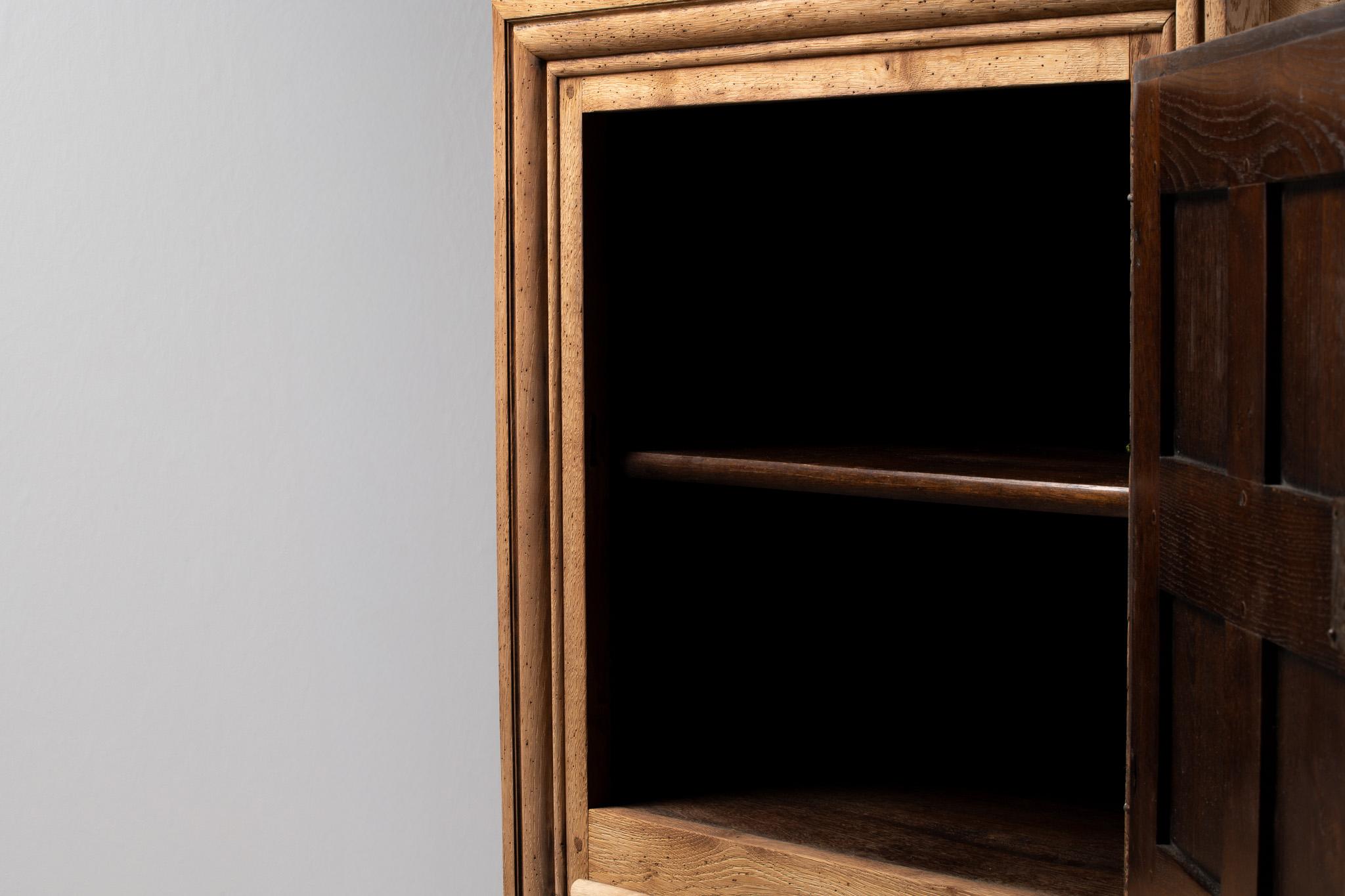 Tall Cabinet in Carved Oak, France, 19th Century For Sale 7