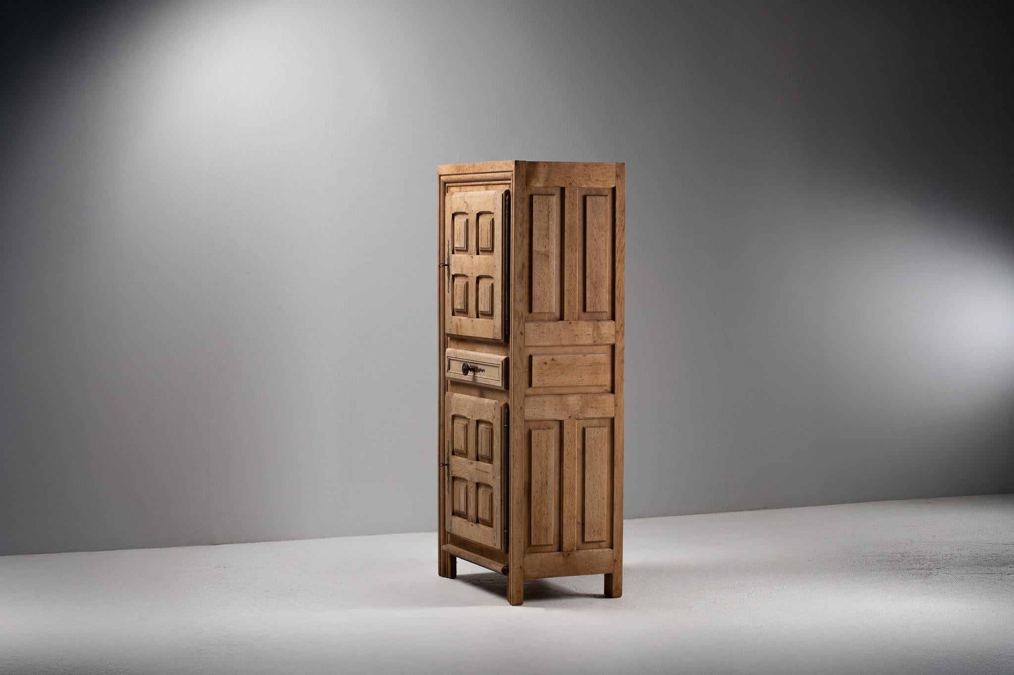 Tall Cabinet in Carved Oak, France, 19th Century For Sale 9