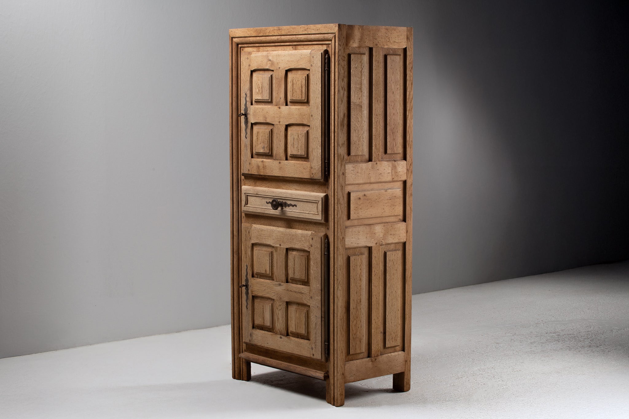 Tall Cabinet in Carved Oak, France, 19th Century