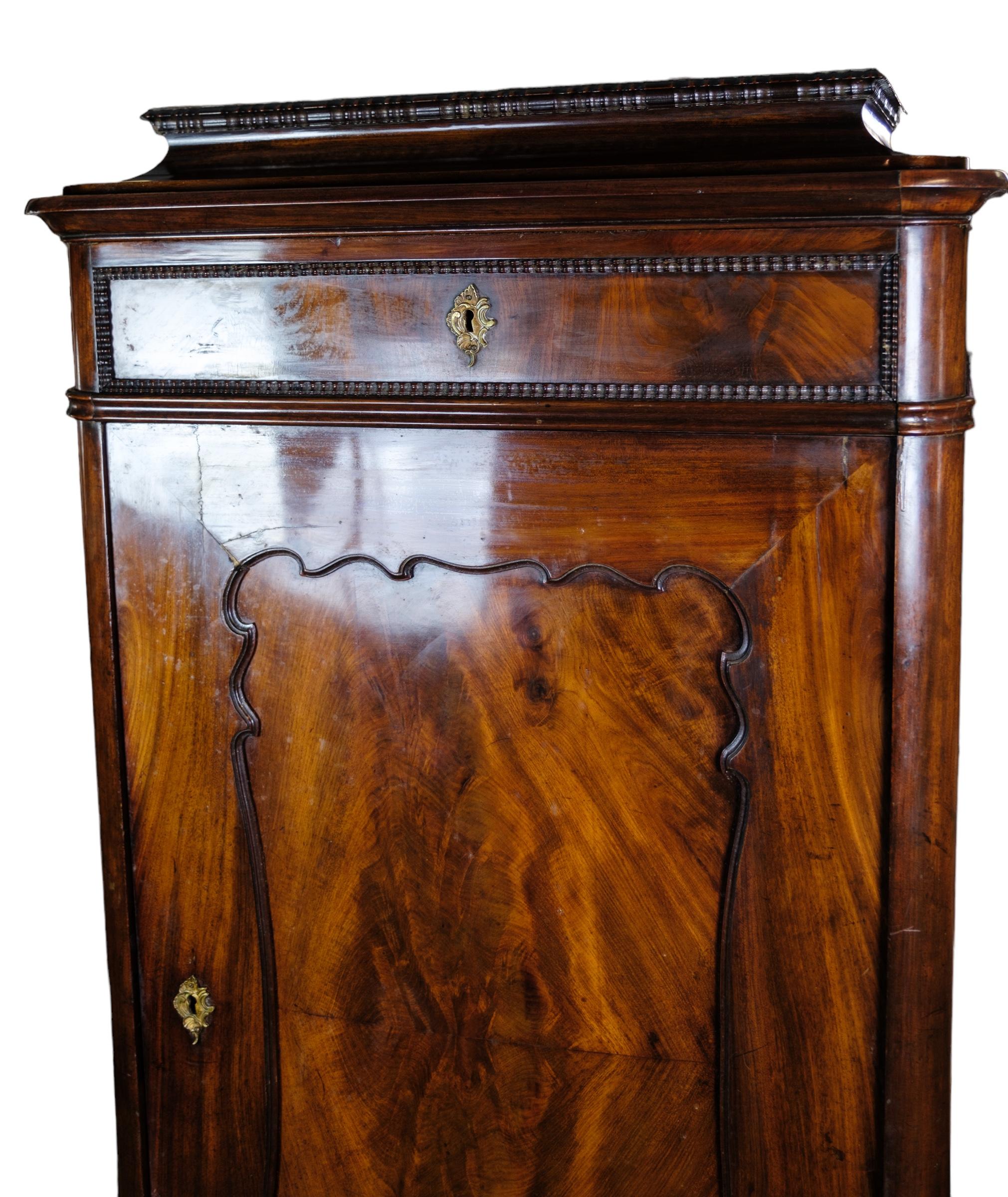 Danish Tall Cabinet in Polished Mahogany from the 1850s For Sale