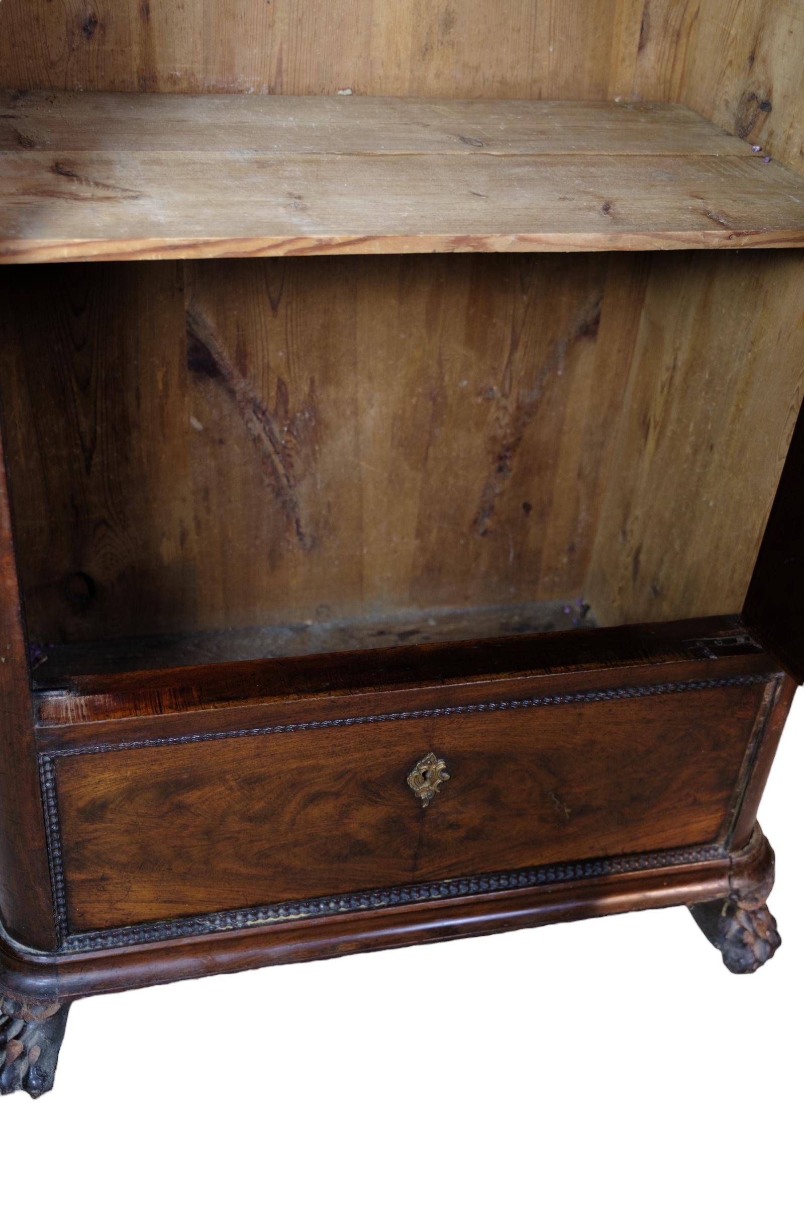Mid-19th Century Tall Cabinet in Polished Mahogany from the 1850s For Sale