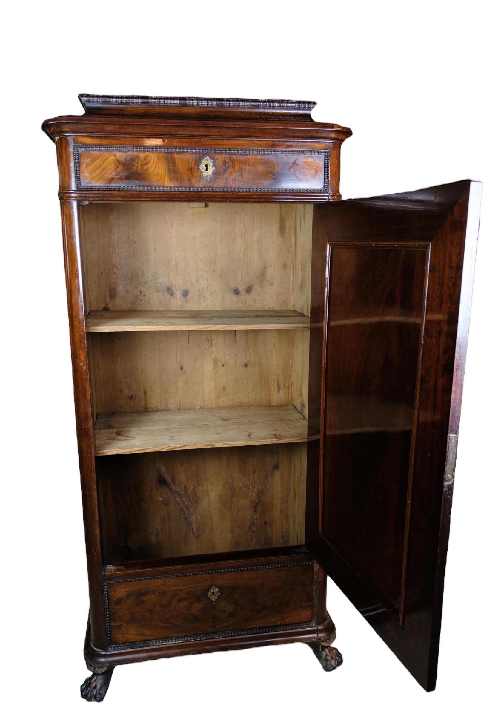 Tall Cabinet in Polished Mahogany from the 1850s For Sale 1