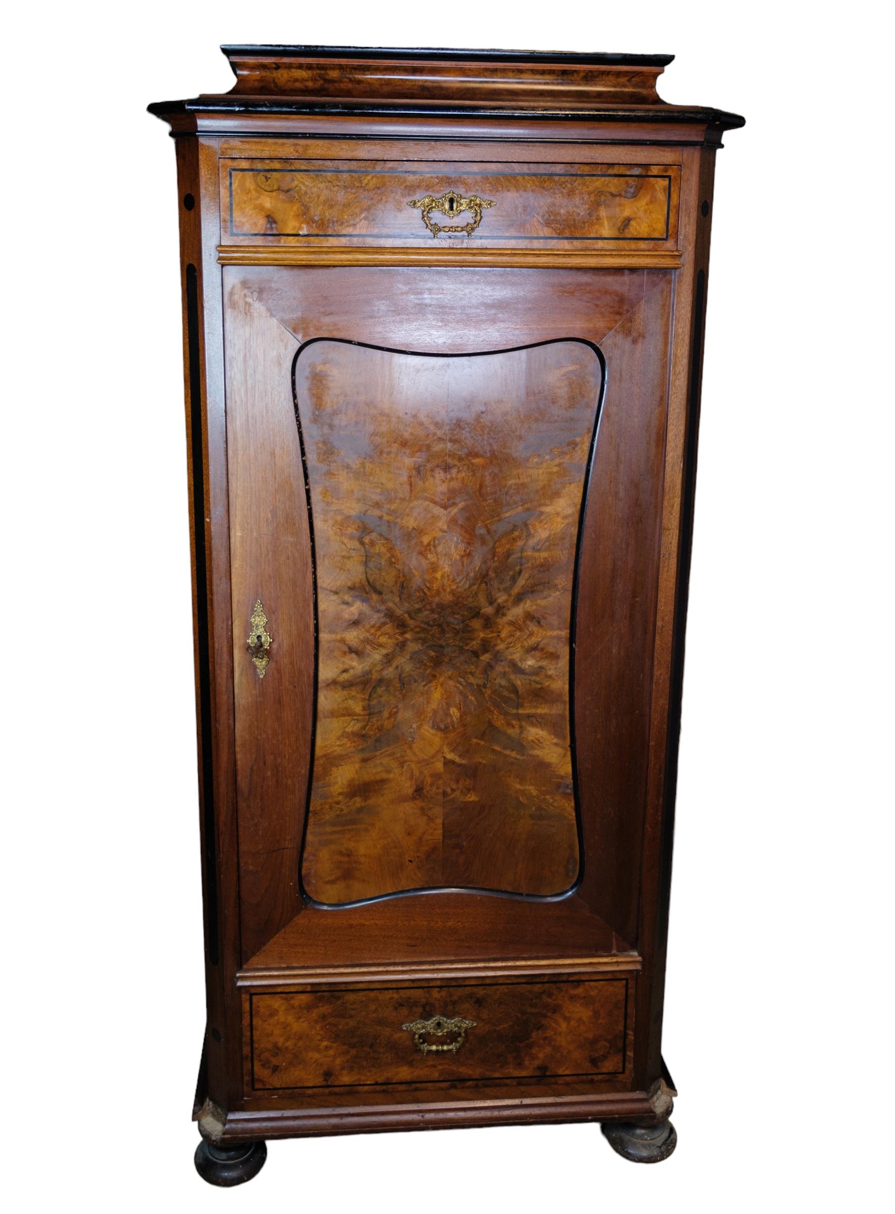 Tall Cabinet in Polished walnut from the 1850s For Sale