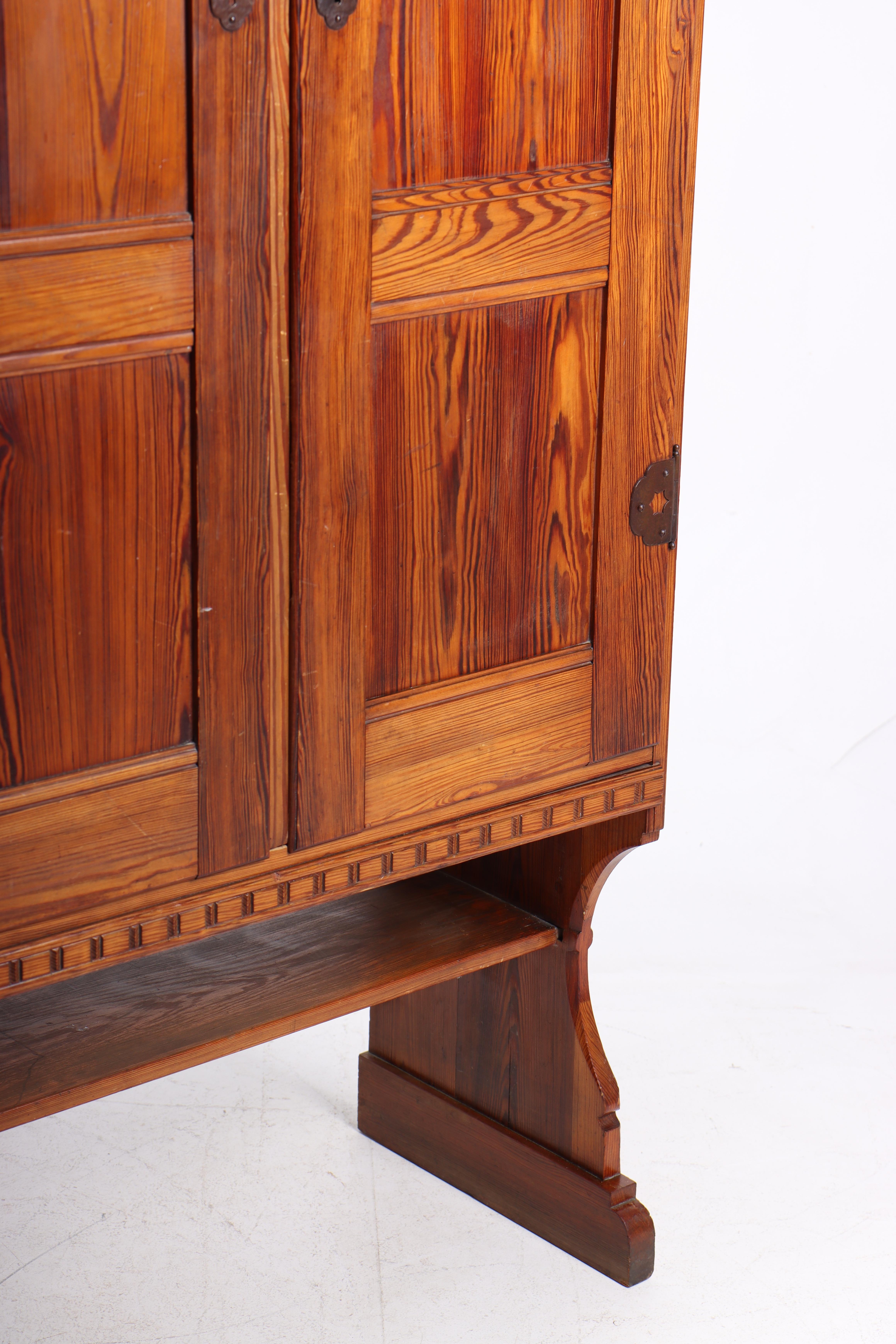 Tall Cabinet in Solid Patinated Pine Designed by Martin Nyrop for Rud Rasmussen For Sale 5