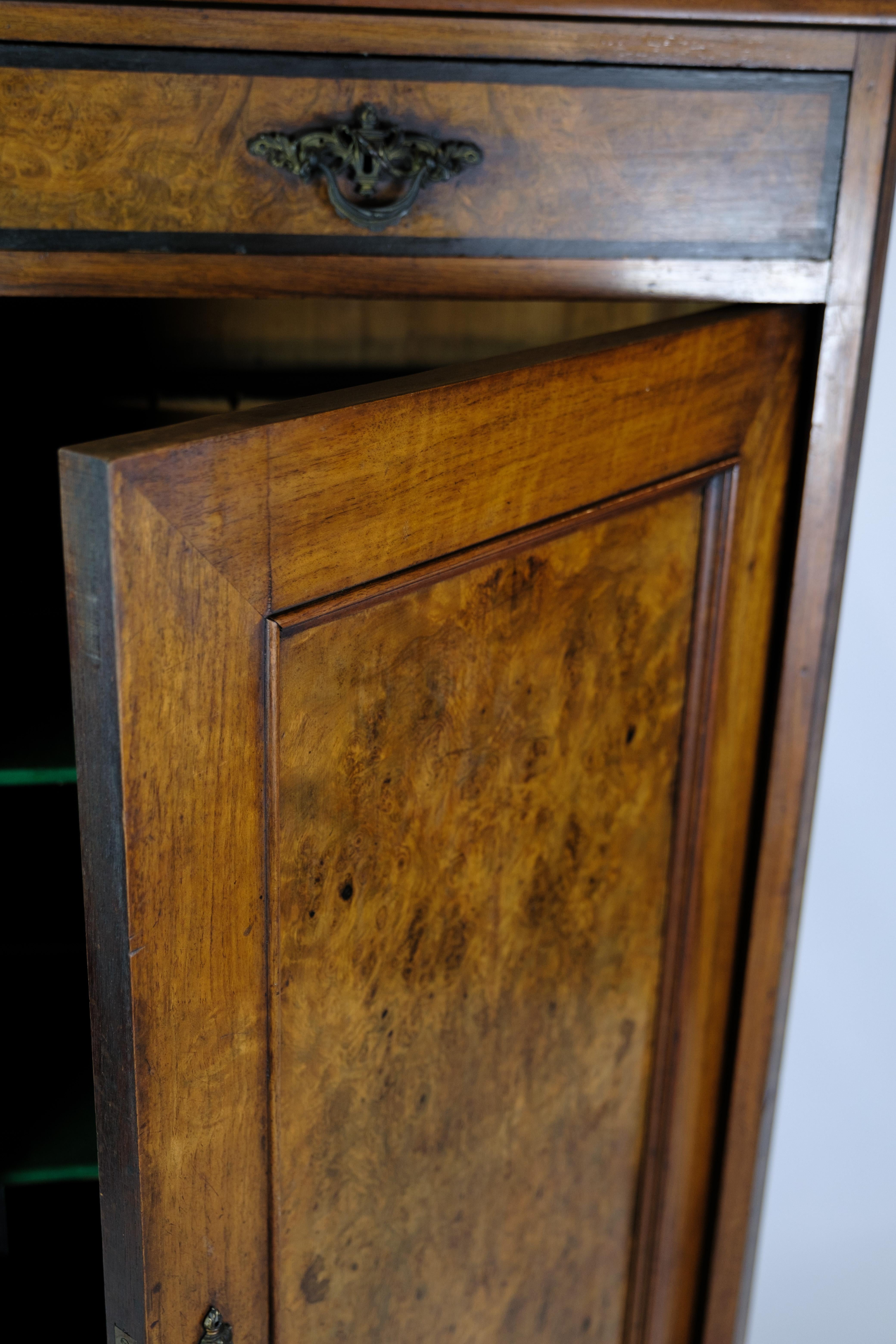 Danish Tall cabinet of walnut, in great antique condition from the 1850s For Sale