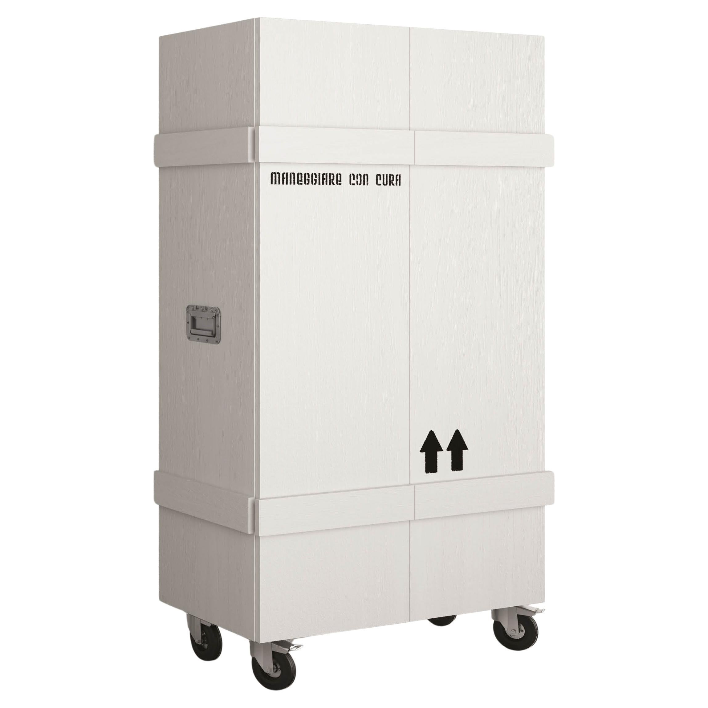 Tall cabinet on wheels / Storage Cabinet on Wheels Minotti Italia Alto - White