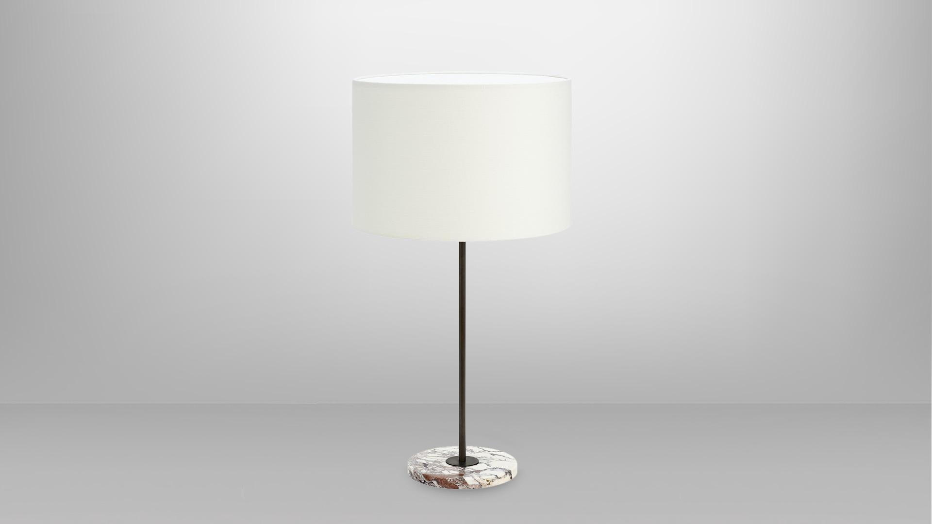 British Tall Calacatta Viola Marble Mayfair Table Lamp by CTO Lighting