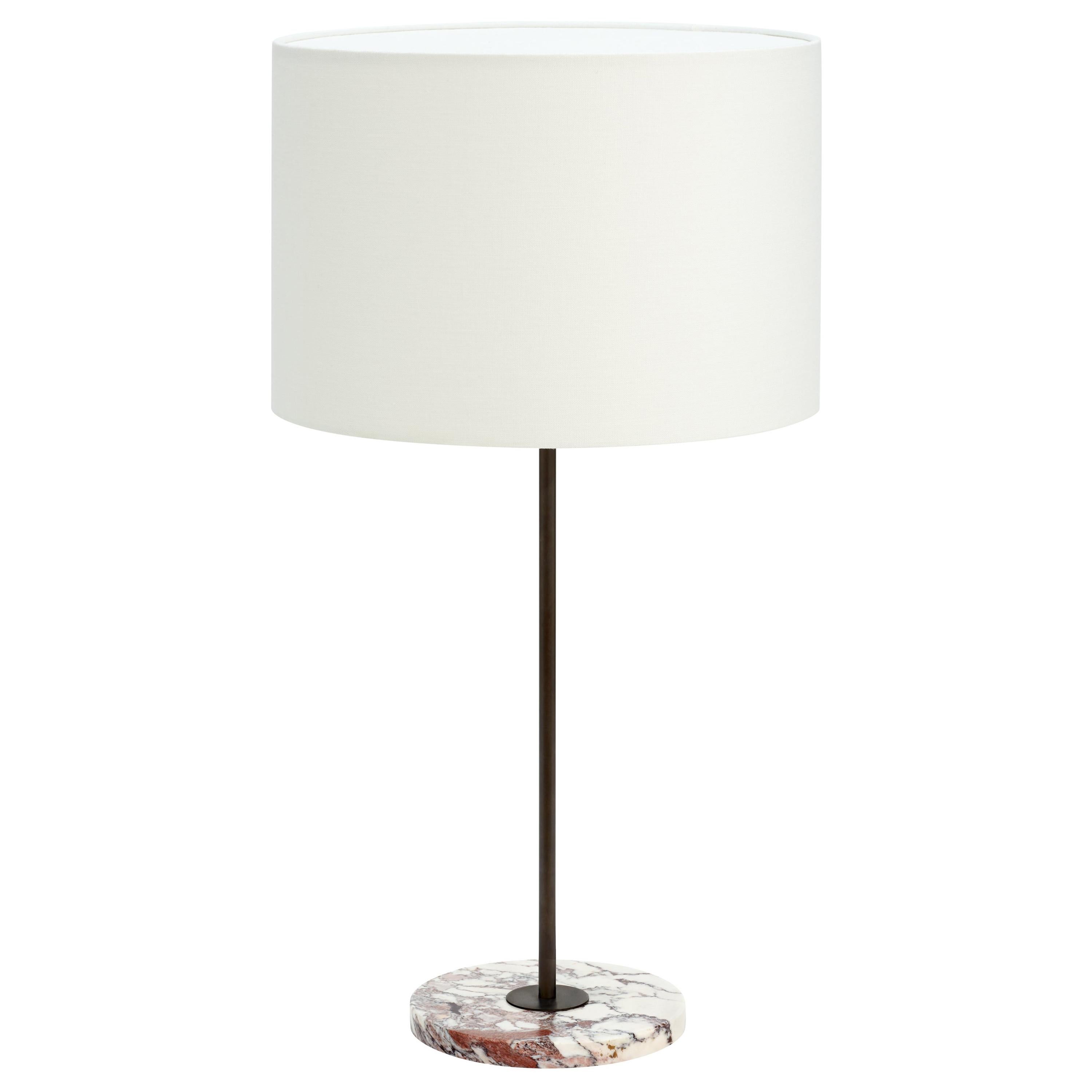 Tall Calacatta Viola Marble Mayfair Table Lamp by CTO Lighting For Sale