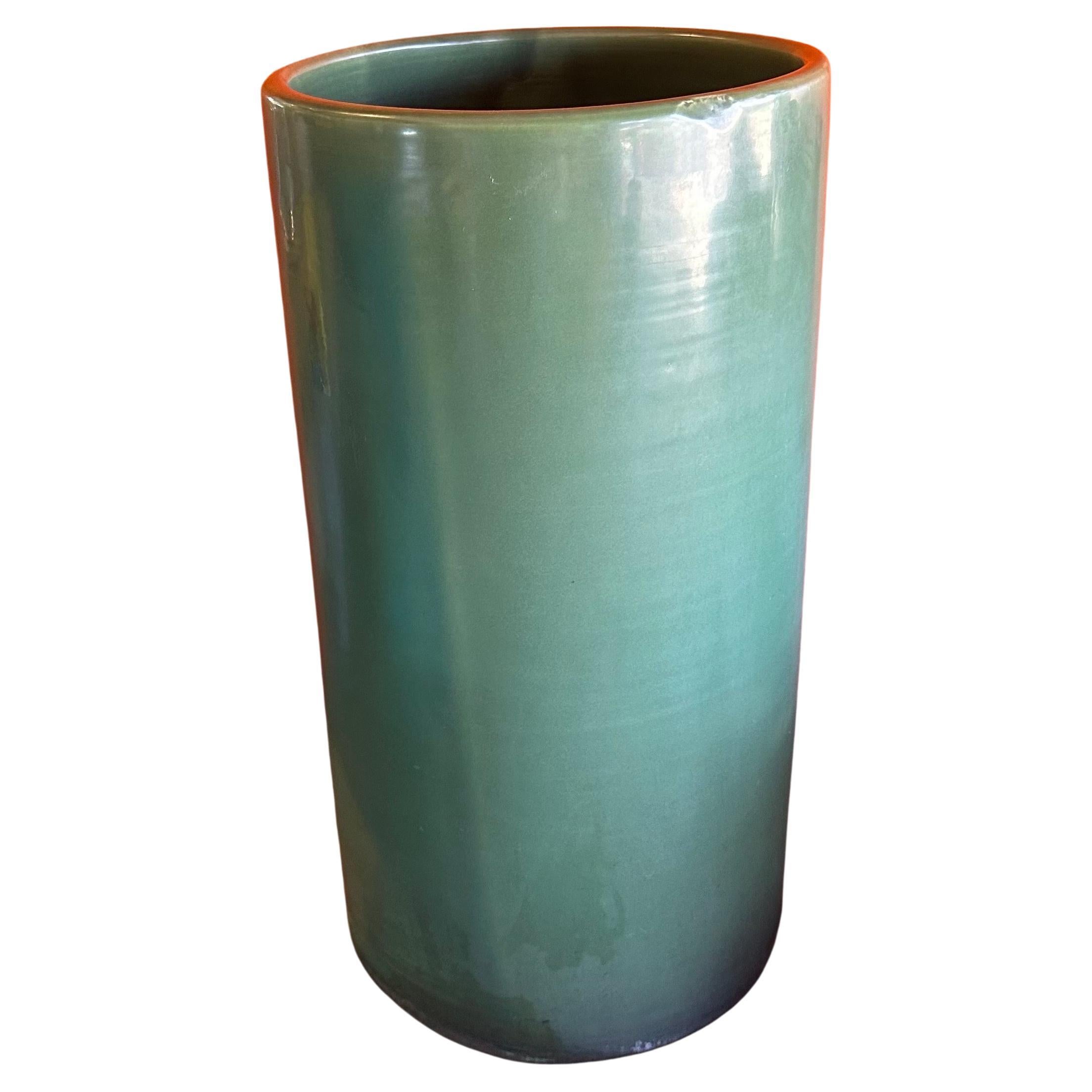 tall turquoise planter