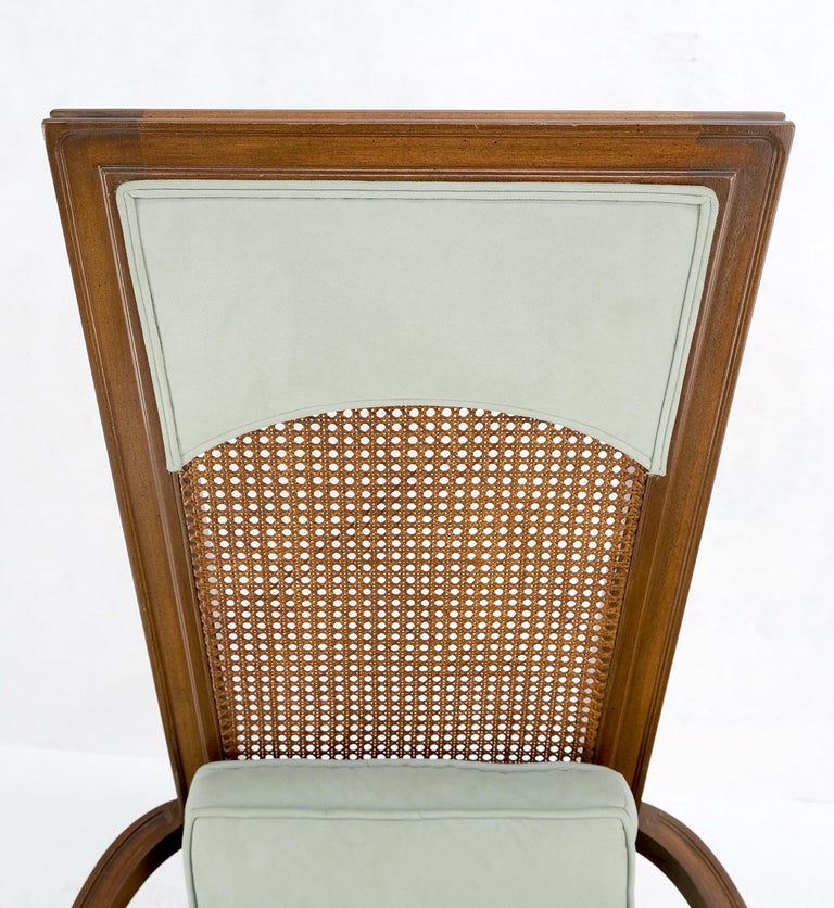 Tall Cane Back Down Filled Upholstery Seat Cushion Arm Chair Mint! For