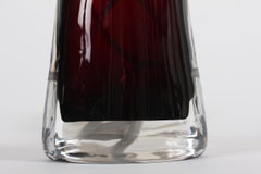 Tall Carl Fagerlund Red Glass Table Lamp for Orrefors, Sweden, 1970s
