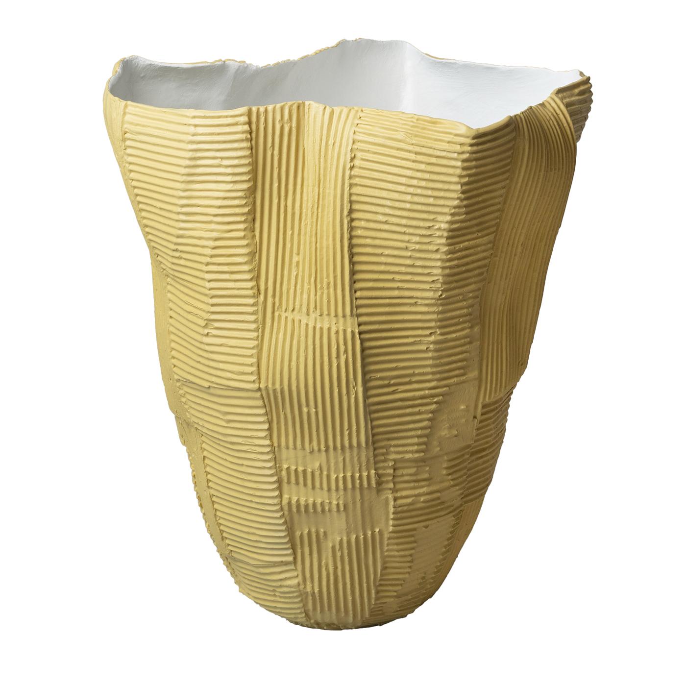 Vaso a ciotola alto Cartoccio E11/Senape Chiaro in vendita 1