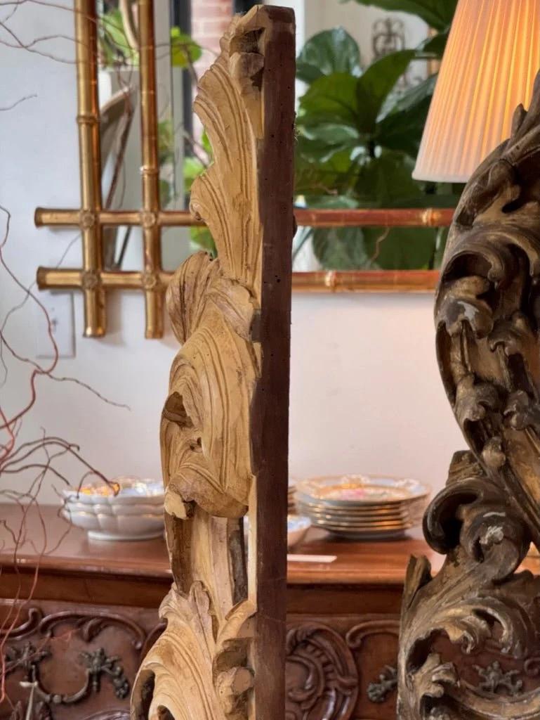 Tall carved, gilded fragments, French, on stands For Sale 5