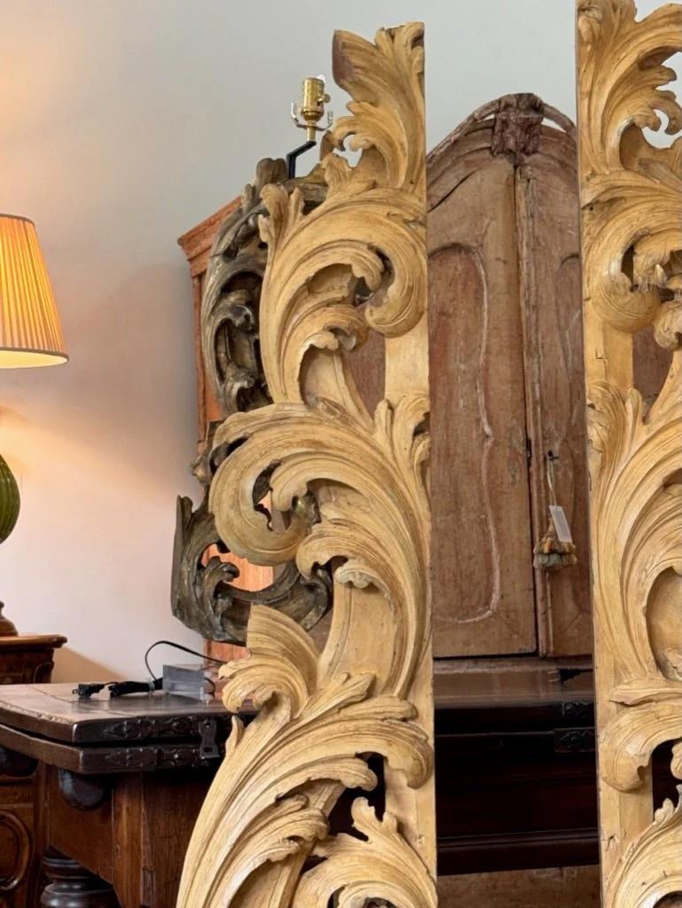 Tall carved, gilded fragments, French, on stands In Good Condition For Sale In Charlottesville, VA