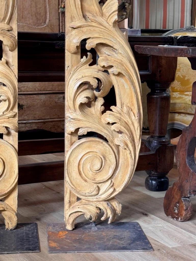 19th Century Tall carved, gilded fragments, French, on stands For Sale