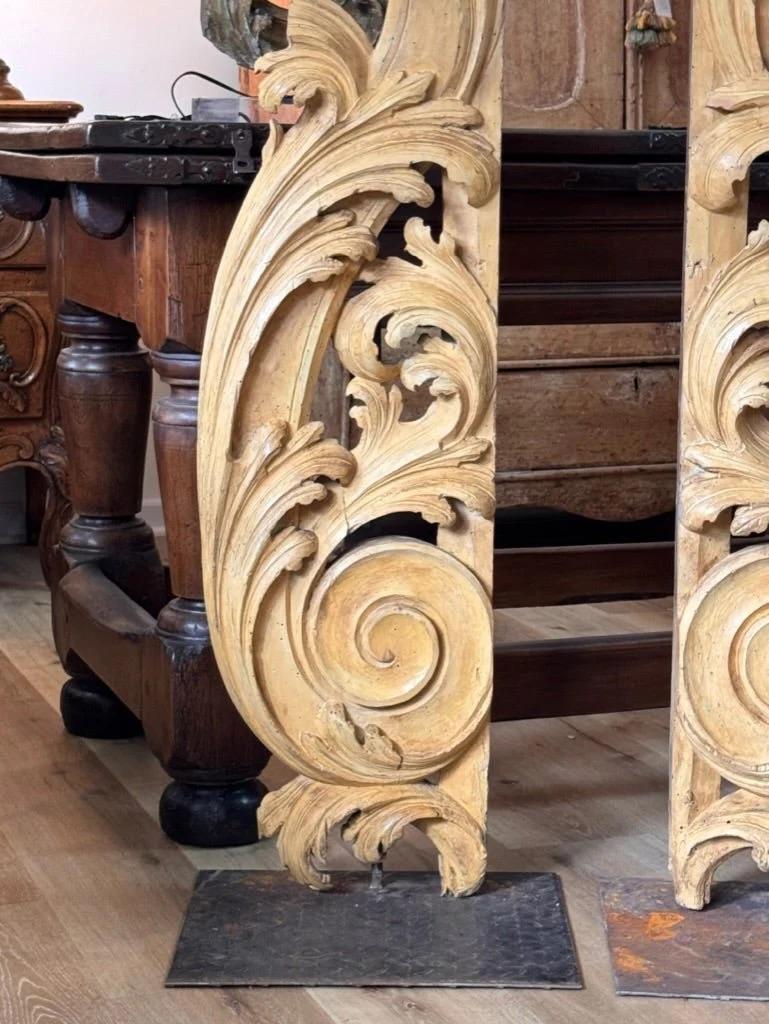 Tall carved, gilded fragments, French, on stands For Sale 1