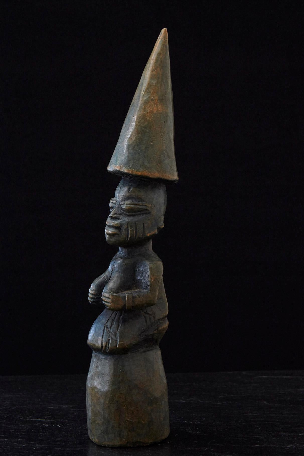 Nigerian Tall Carved Wooden Oracle or Divination Tapper 