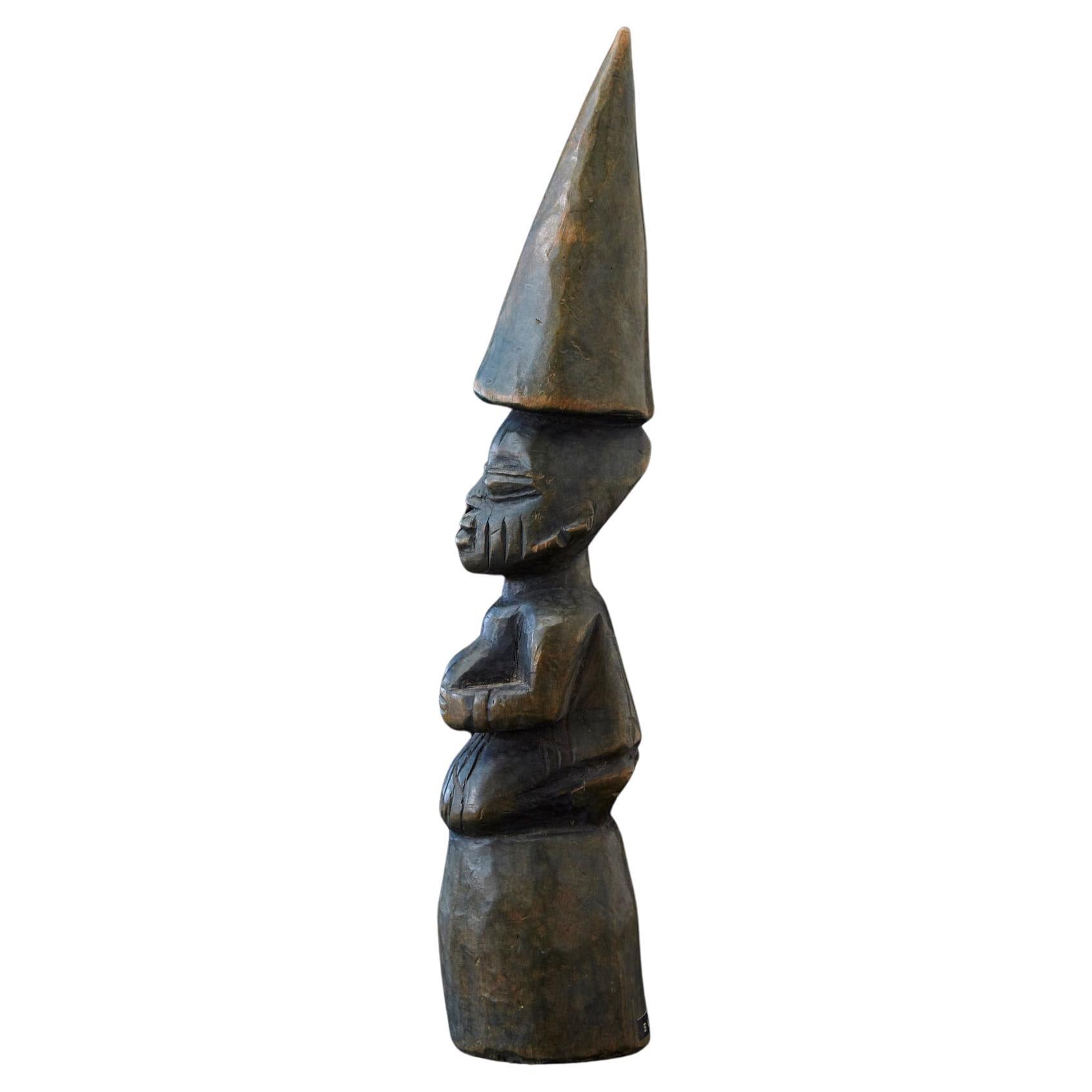Tall Carved Wooden Oracle or Divination Tapper "Iroke Ifa", Yoruba People, 1930s