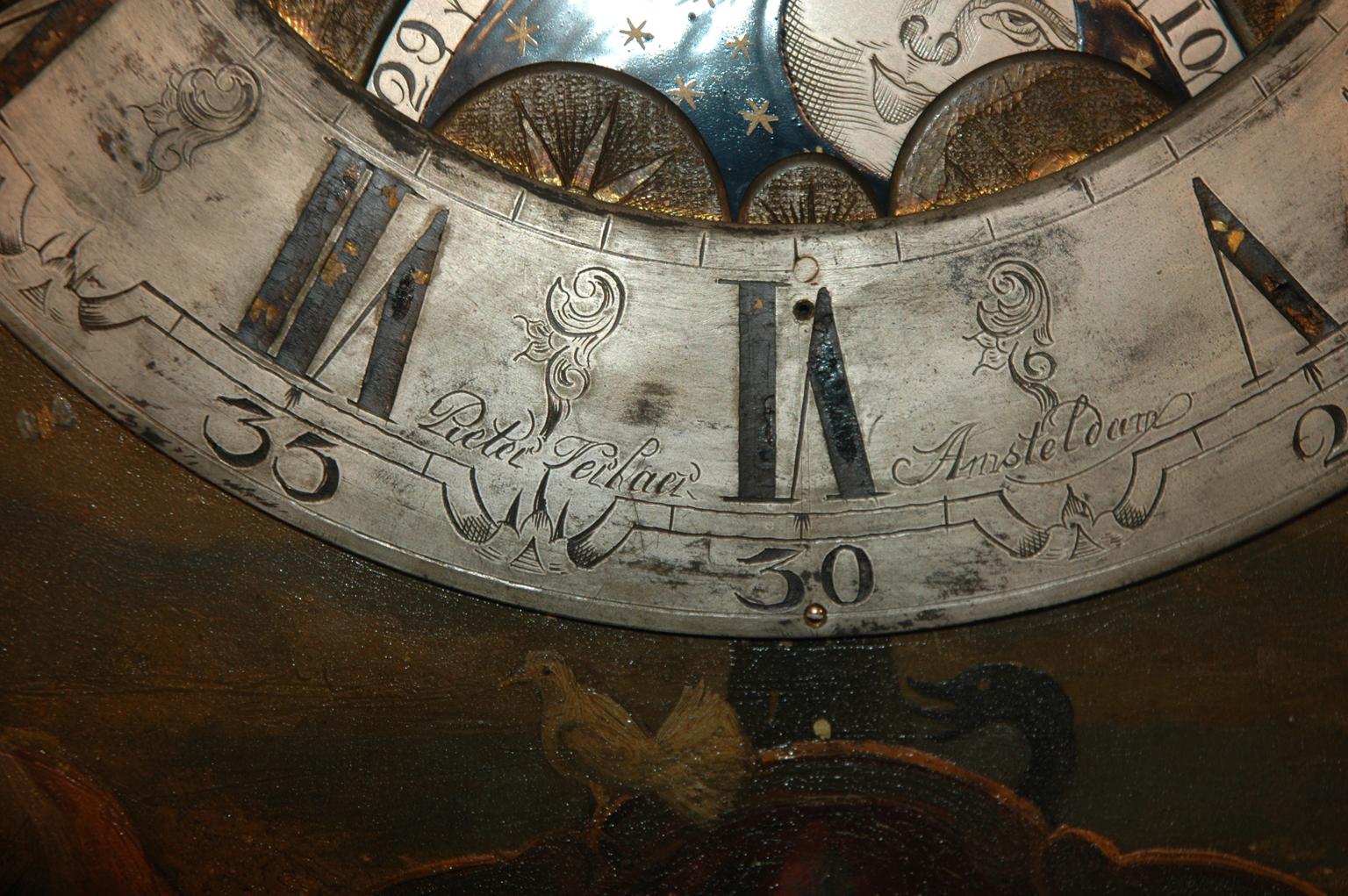 Horloge à grande caisse d'Amsterdam, signée Pieter Verlaer, vers 1840-1860 en vente 3