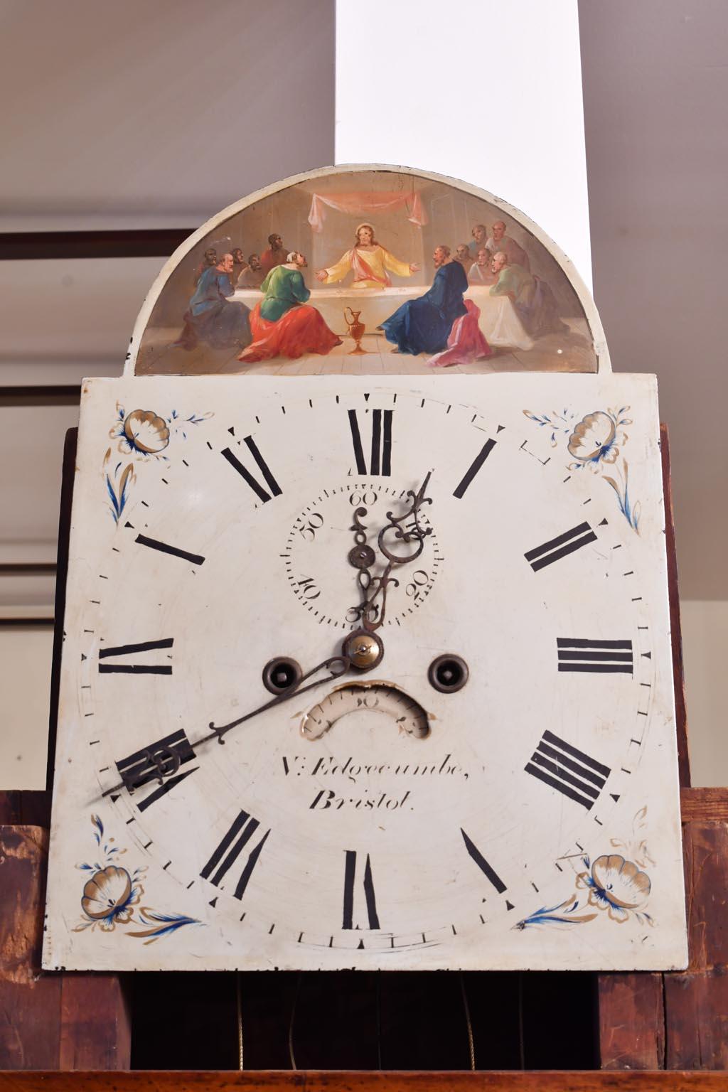 Polished Tall Case Grandfather Clock by Nathaniel Edgecombe, Bristol, England, circa 1835