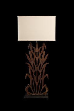 Grande lampe queue de chat en fonte 40,5" H