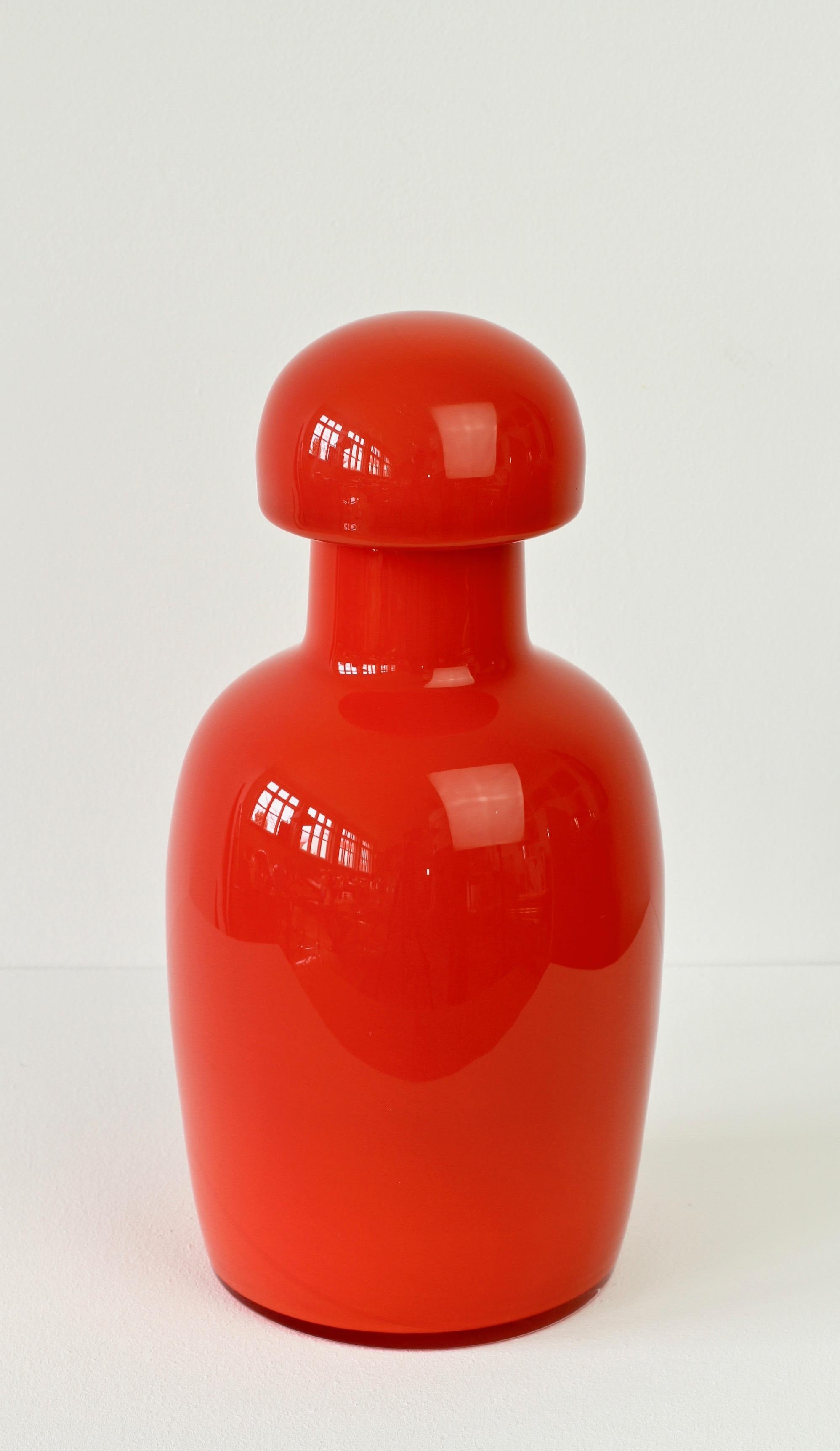 vintage tall red glass vase