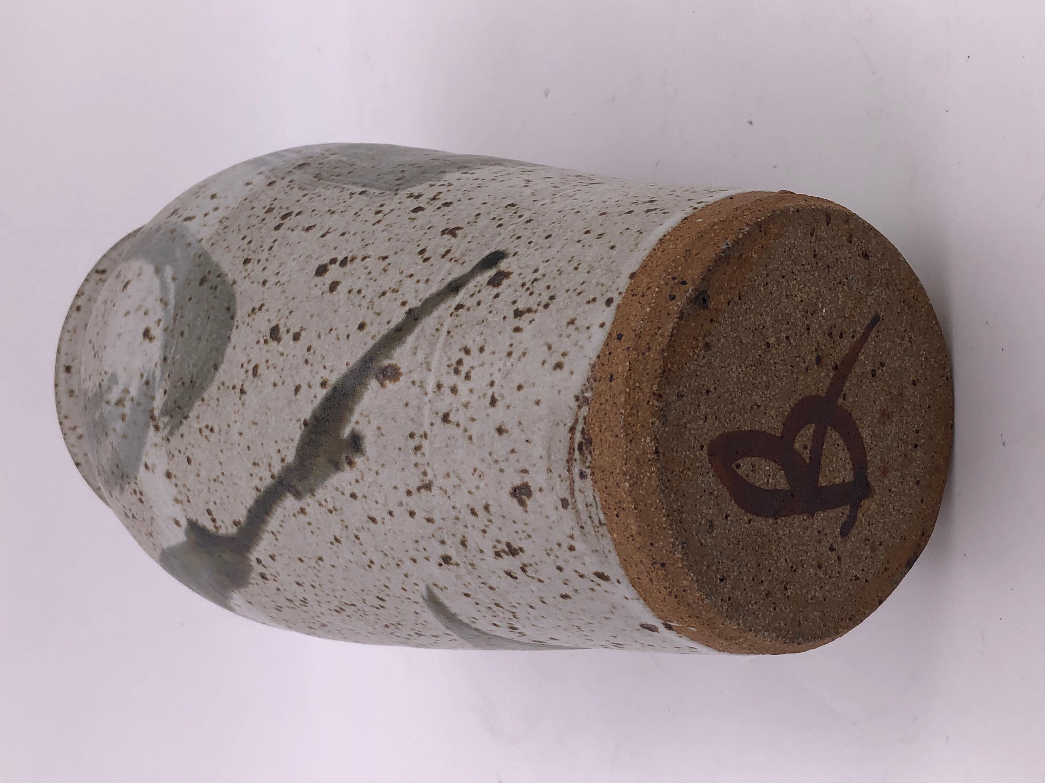 20th Century Tall Ceramic Hand Thrown Vase Signed, circa 1970s