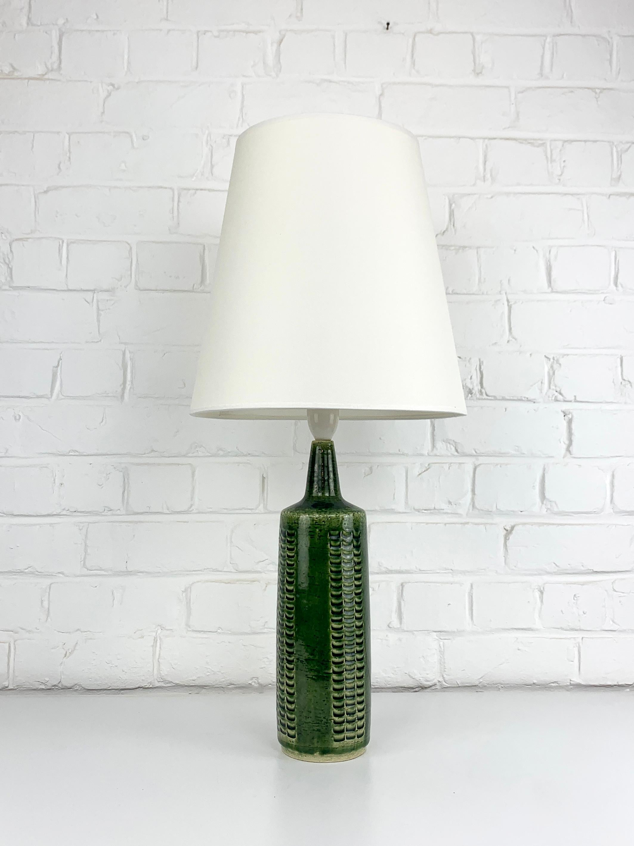 Glazed Tall Ceramic table lamp by Palshus, Denmark, by Per & Annelise Linnemann-Schmidt For Sale