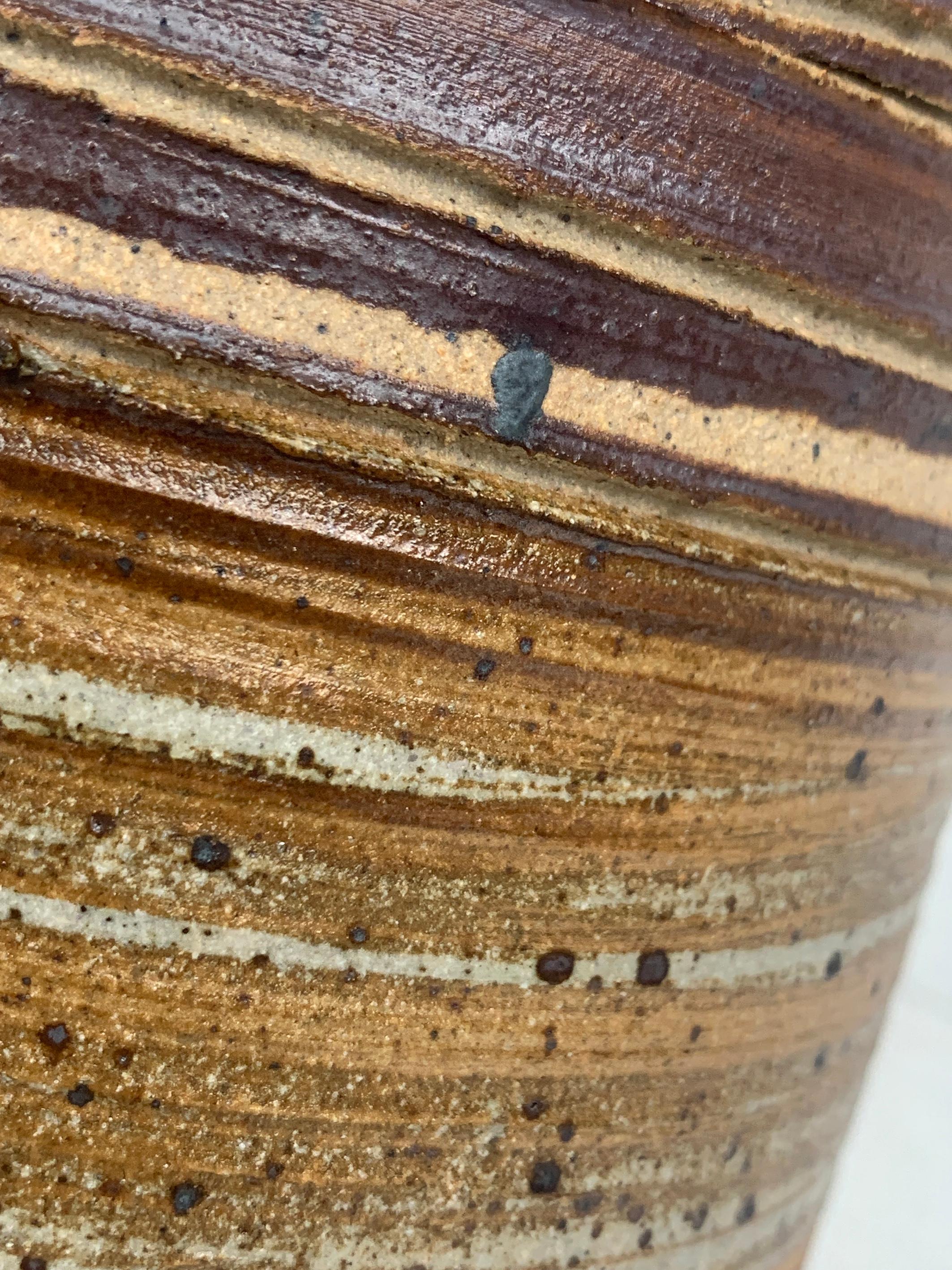 Grande lampe de table en céramique Tue Poulsen Danemark grès brun naturel couleurs terre en vente 5
