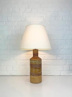 Tall Ceramic table lamp Tue Poulsen Denmark stoneware natural brown earth colors