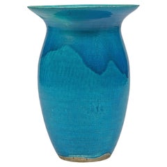 Tall Ceramic Vase "Blue Turquoise" by Jean Besnard