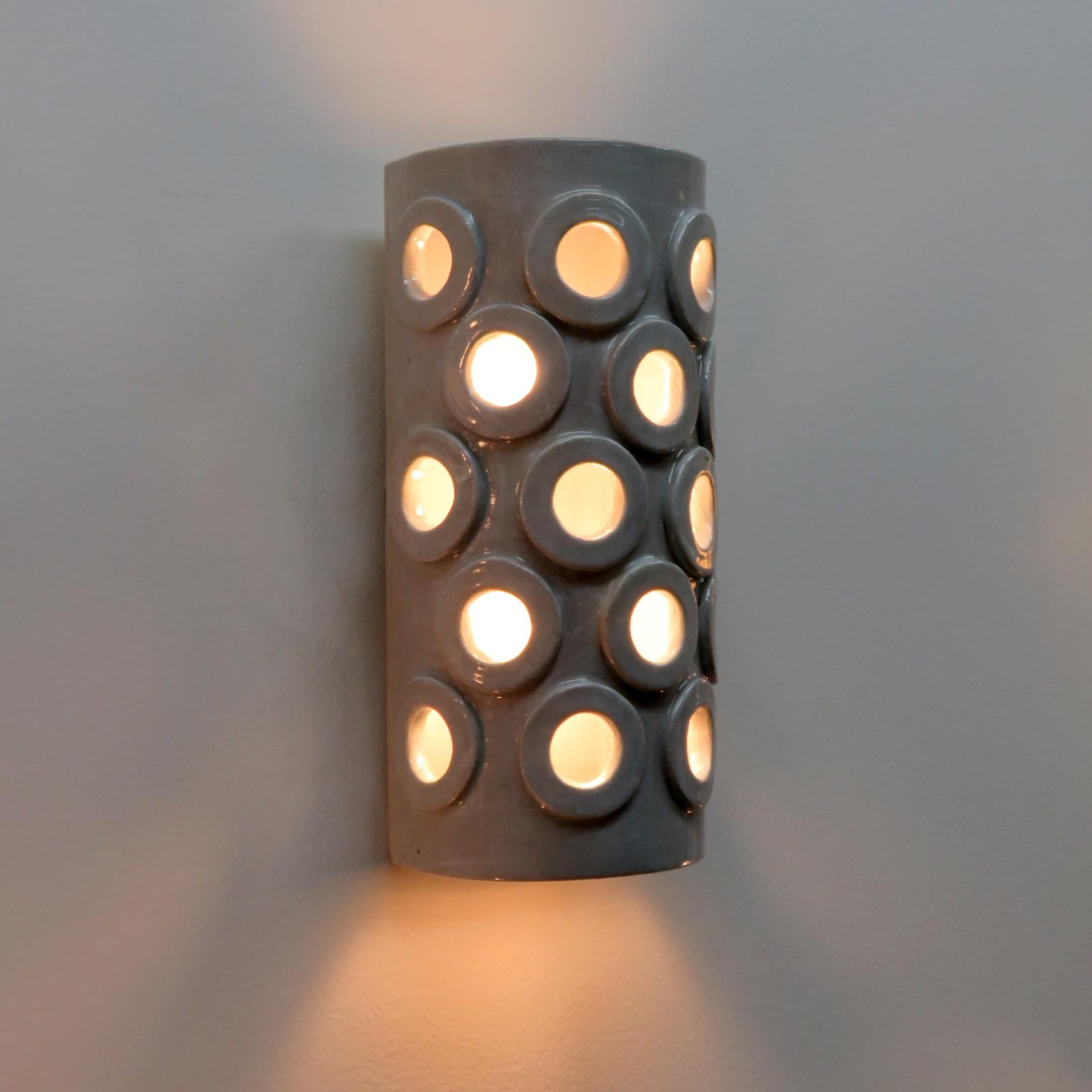 Contemporary Tall Ceramic Wall Light No.51 by Heather Levine For Sale