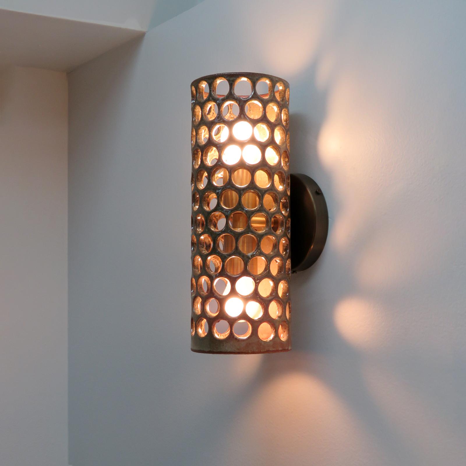 Contemporary Tall Ceramic Wall Light No.52 by Heather Levine For Sale
